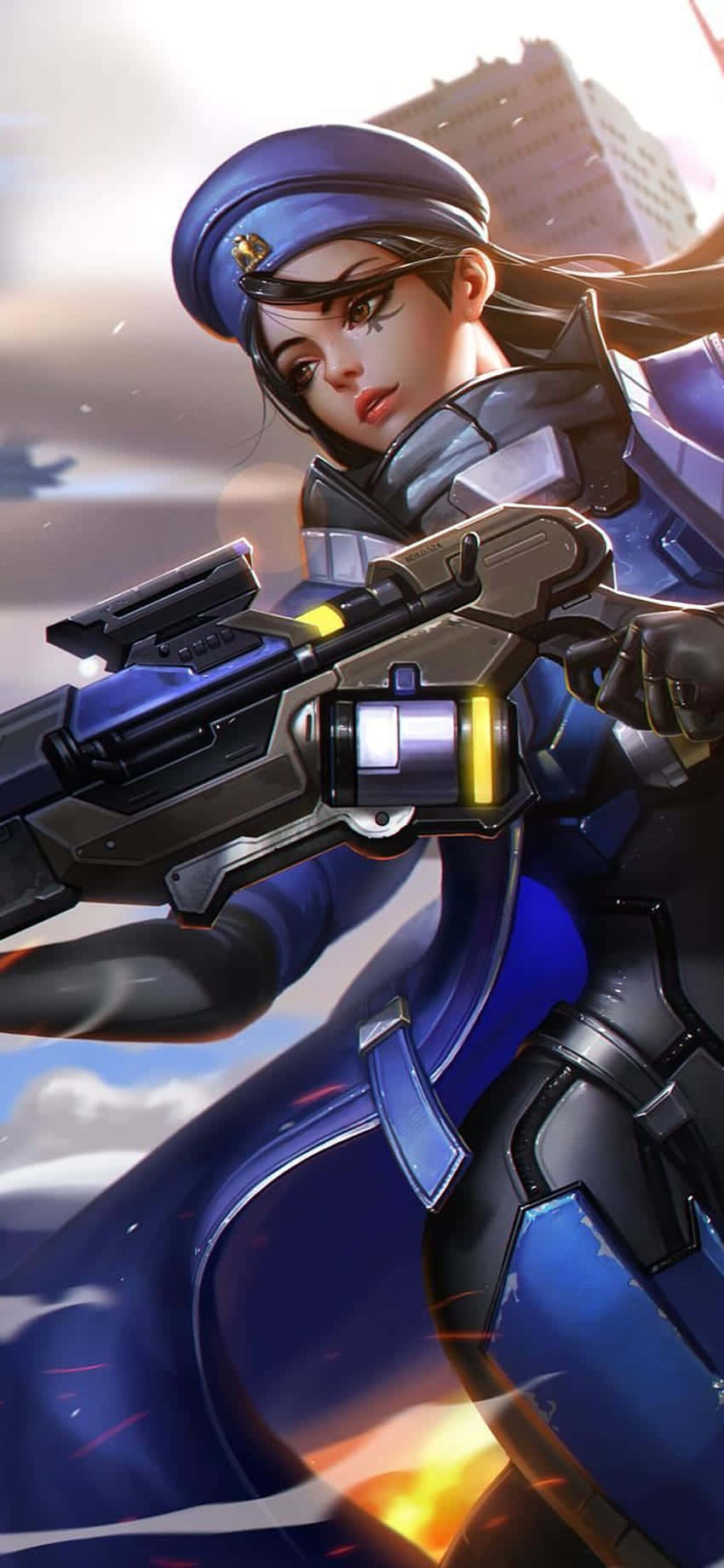 Фон для iPhone Xs Max Overwatch — Капитан Ана в бою Шпалери