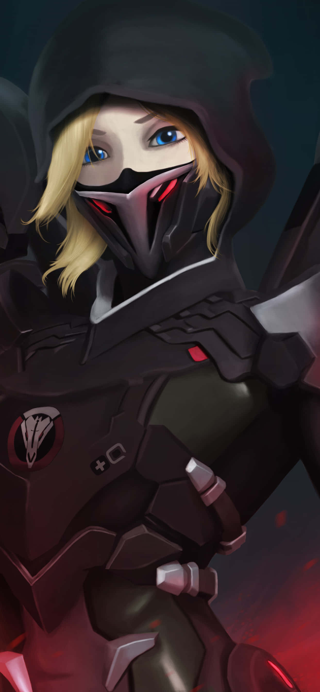 iPhone Xs Max Overwatch Фон Mercy Black Hoodie Шпалери