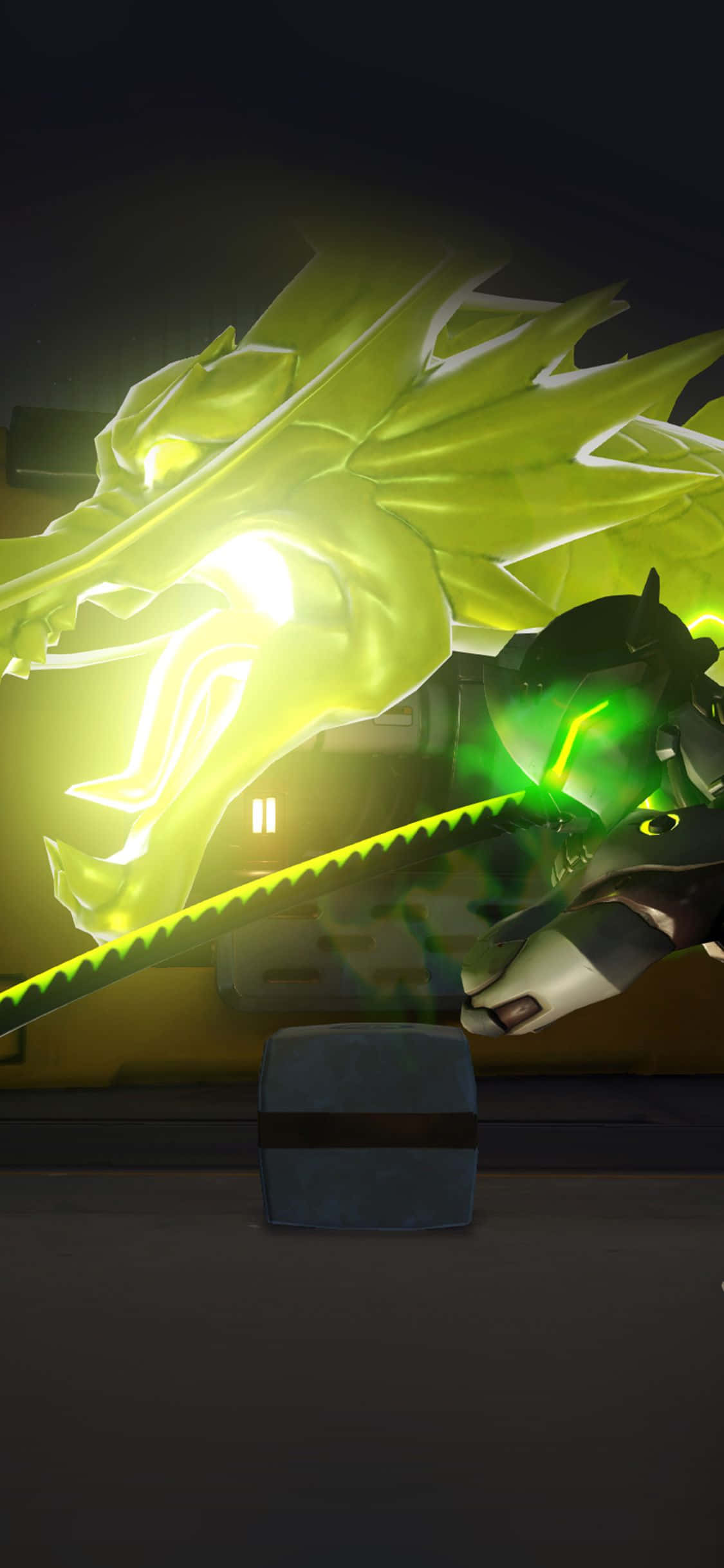 iPhone Xs Max Overwatch Фон Genji Dragon Power Шпалери