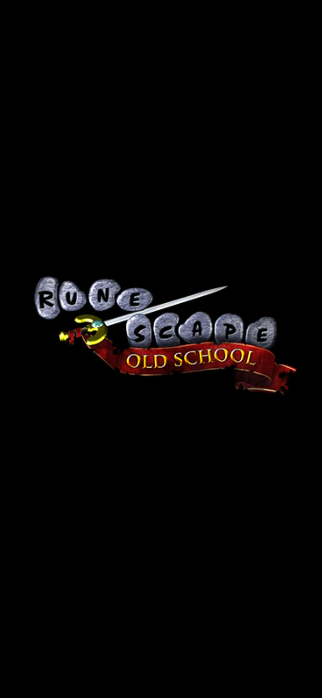 iPhone XS Max Runescape Oldschool логотип на черном фоне Шпалери