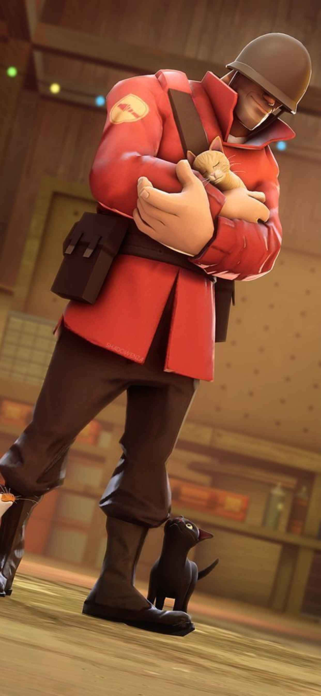iPhone Xs Max Team Fortress 2 Портрет Красного солдата Background Шпалери