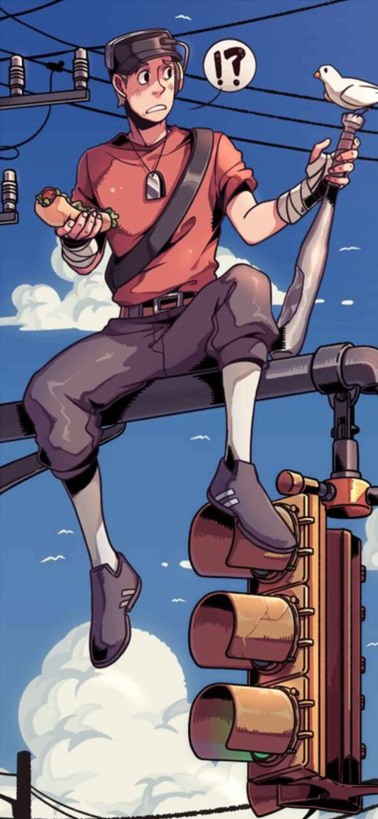 Анімированный Скаут На Светофоре iPhone Xs Max Team Fortress 2 Фон Шпалери
