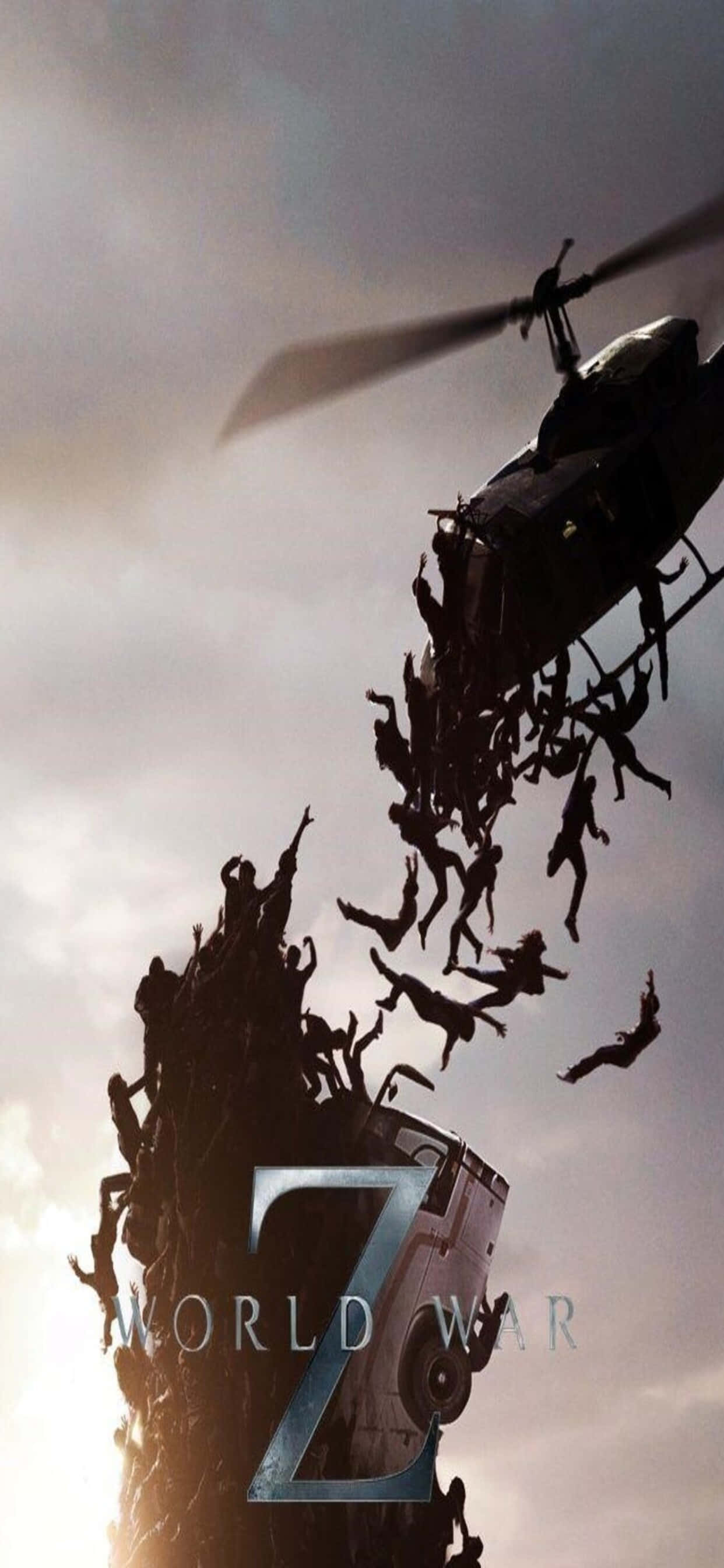 Вертолет, сбитый зомби: фон iPhone XS Max World War Z Шпалери
