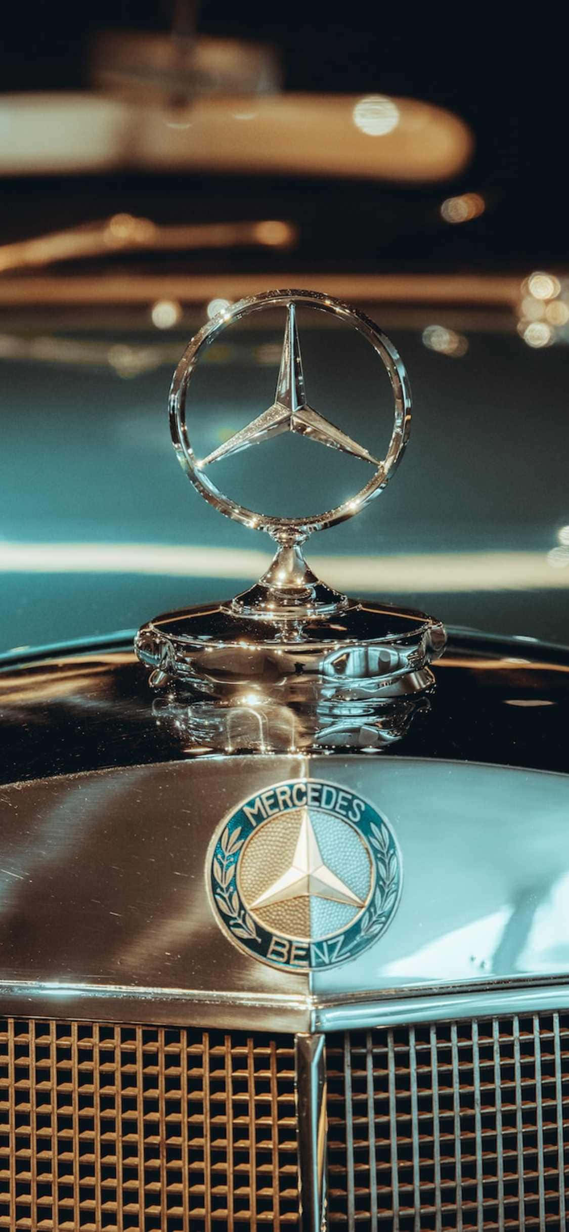 iPhone XS Mercedes фон сірий Mercedes-Benz 500K Шпалери