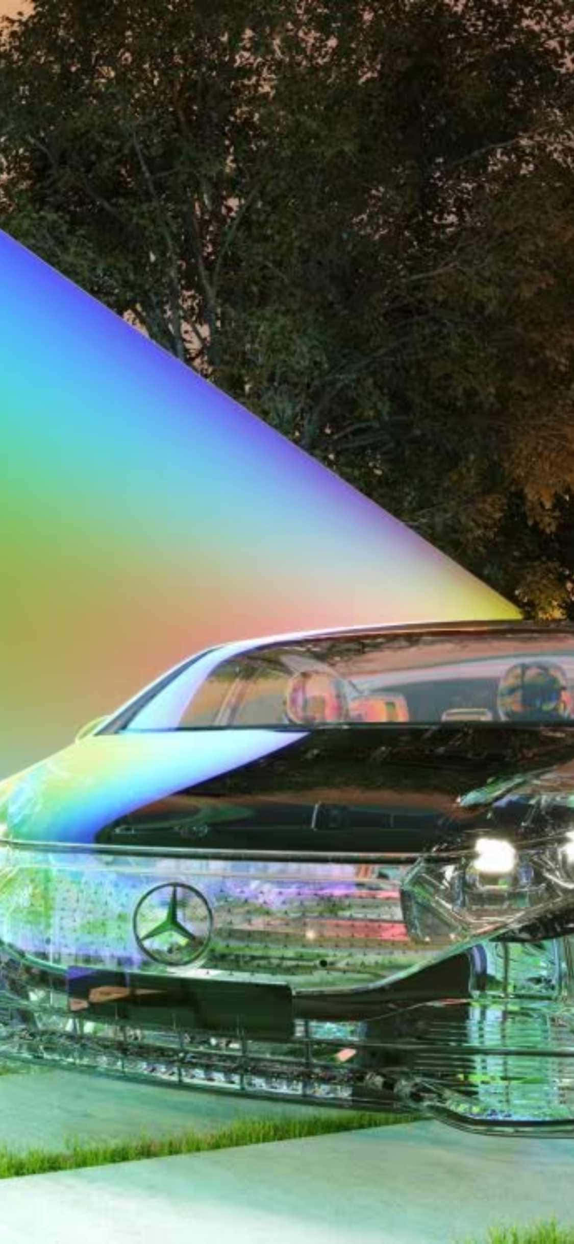 iPhone XS Фон Mercedes Отражение Mercedes-Benz S-Class Шпалери
