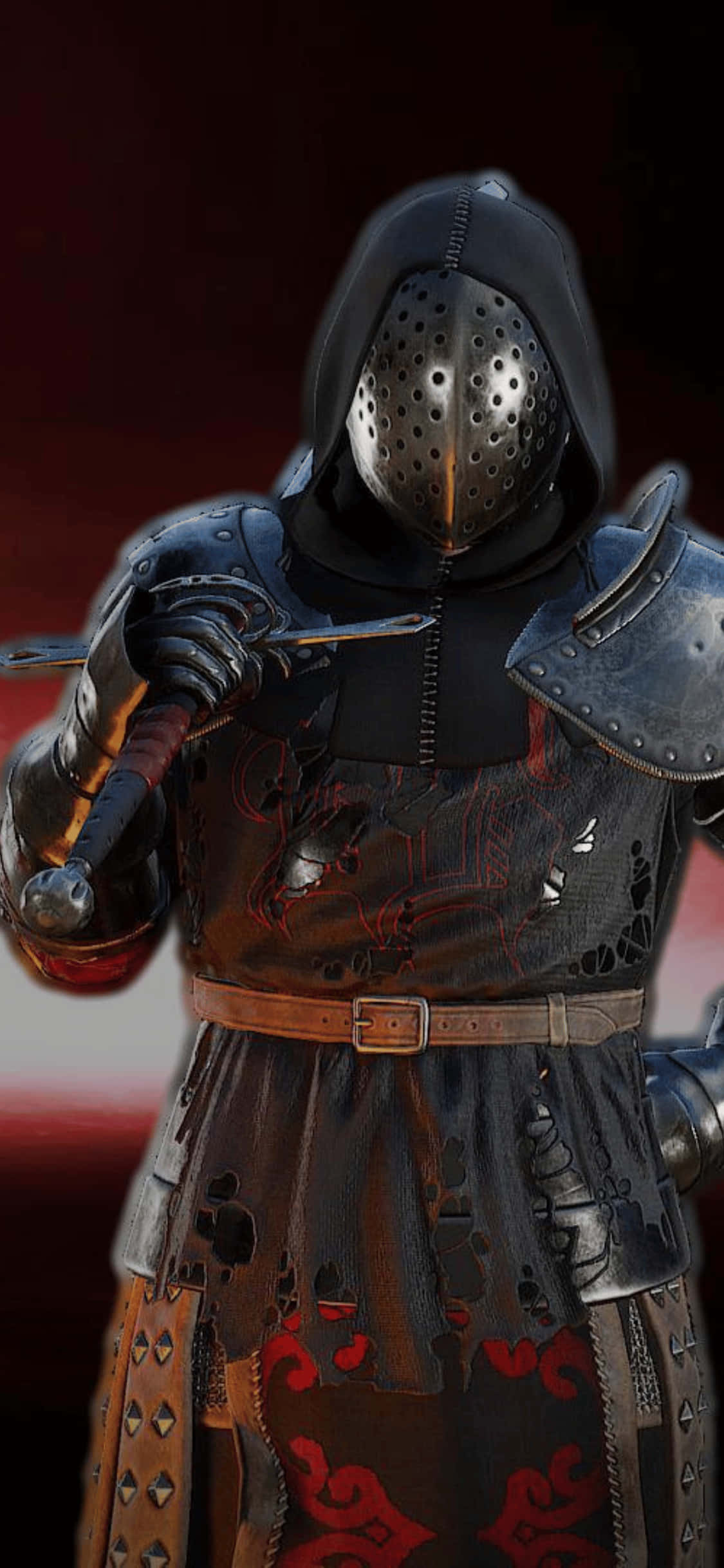 Черный воин на фоне iPhone Xs Mordhau Шпалери