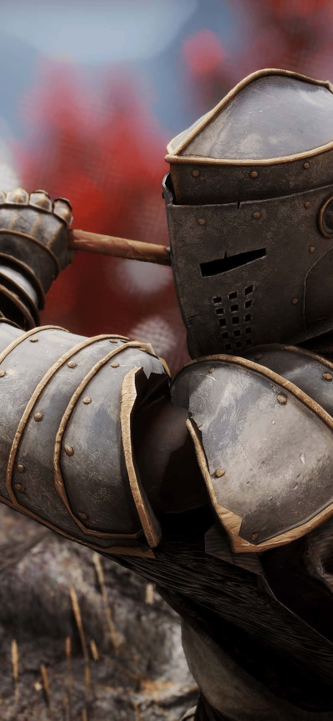 iPhone Xs Mordhau Воин Размытый Фон Шпалери