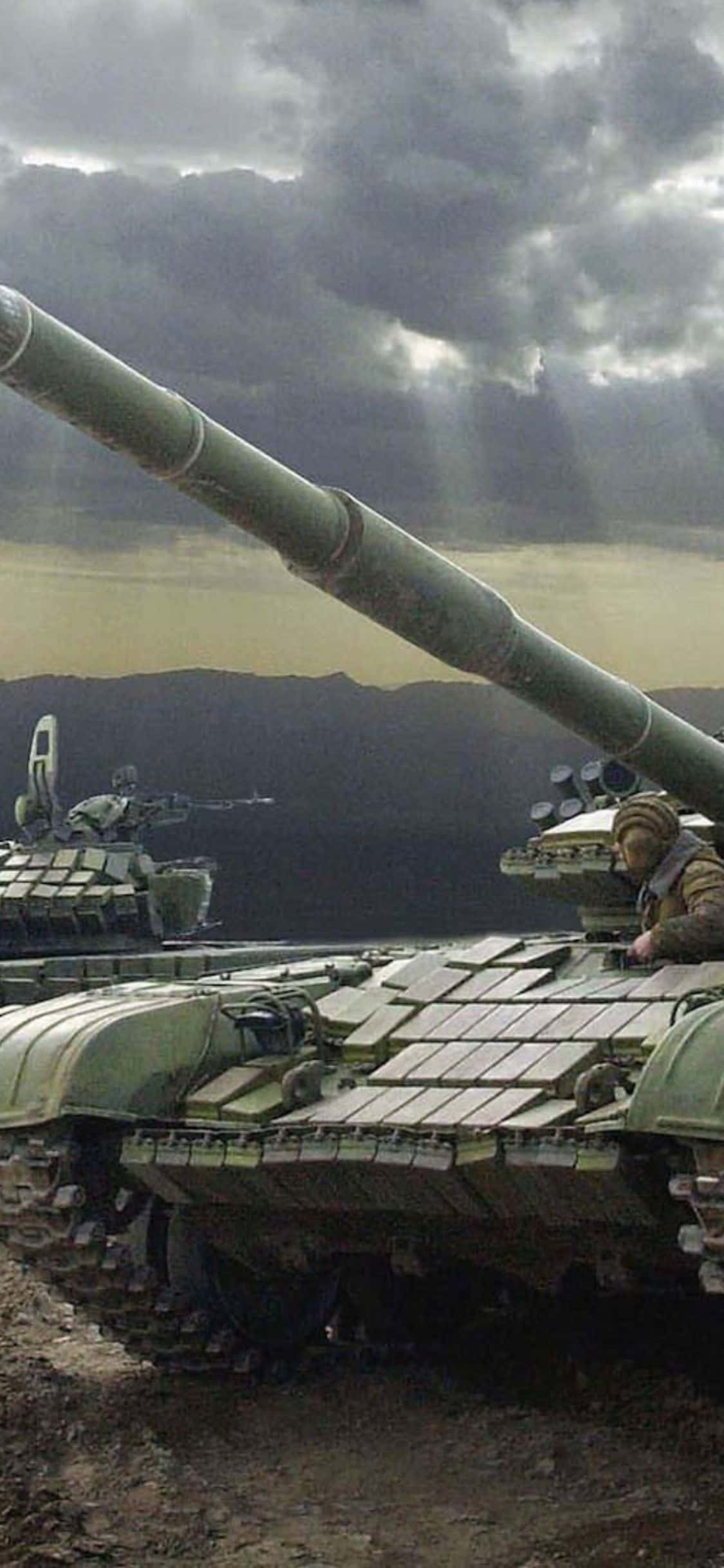 Наслаждайтесь видом с iPhone Xs Tanks Шпалери