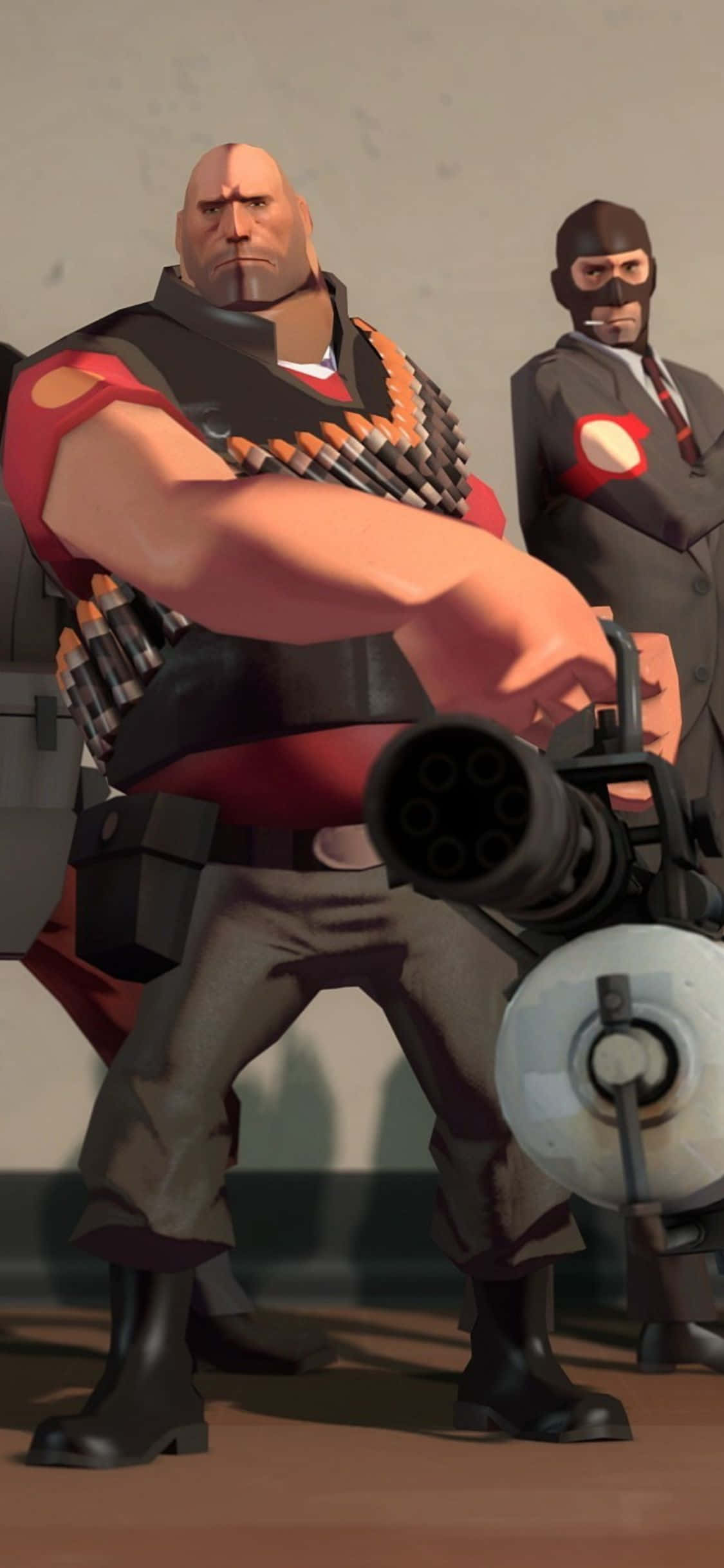 iPhone XS Team Fortress 2 Heavy с Spy фон Шпалери