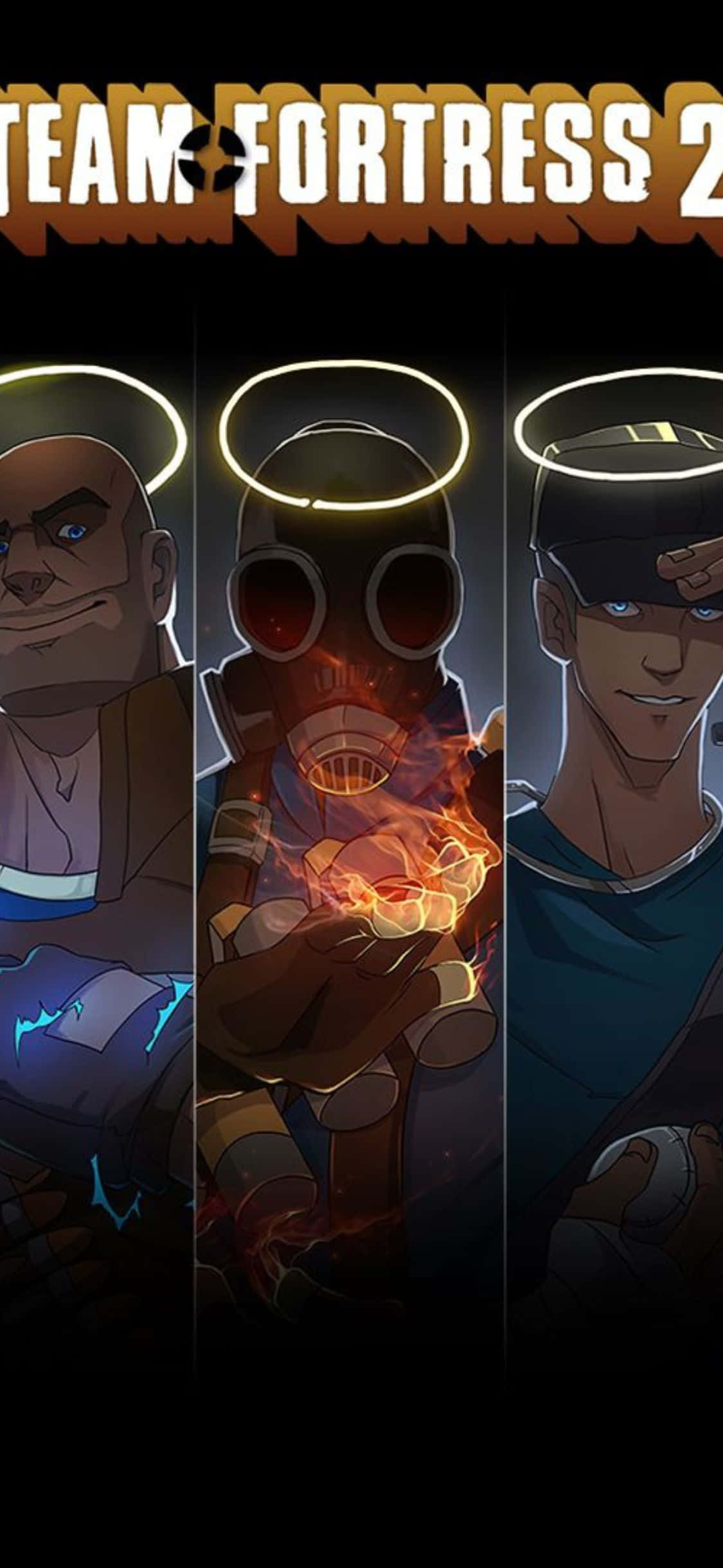iPhone XS Team Fortress 2 монтаж персонажей фон фанарт Шпалери
