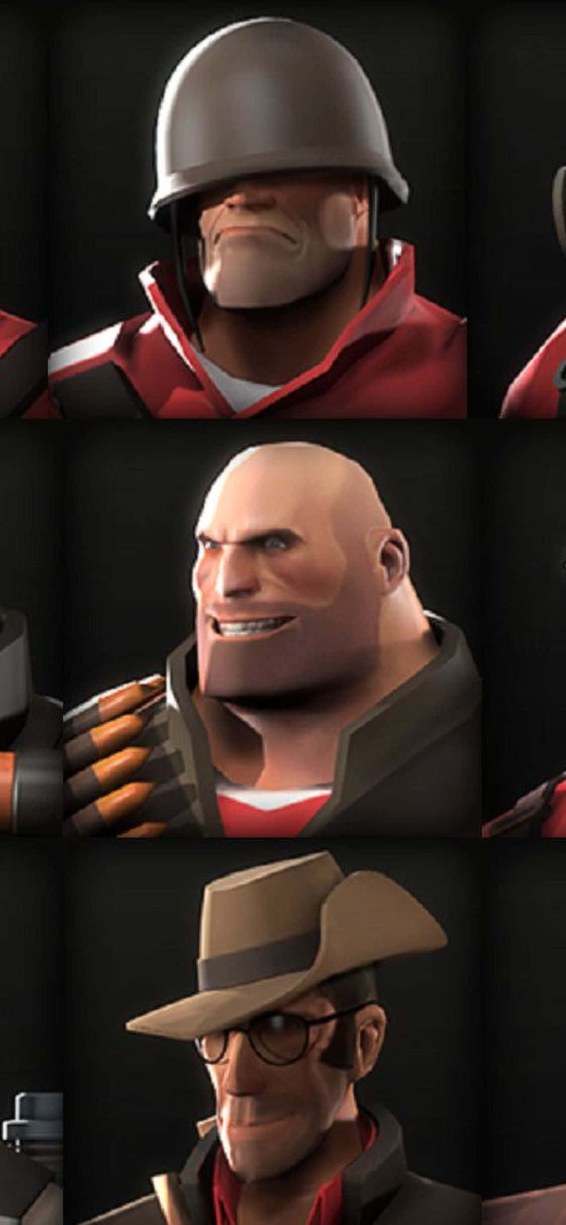 Фон iPhone Xs TF2: Солдат, Пулеметчик и Снайпер Шпалери