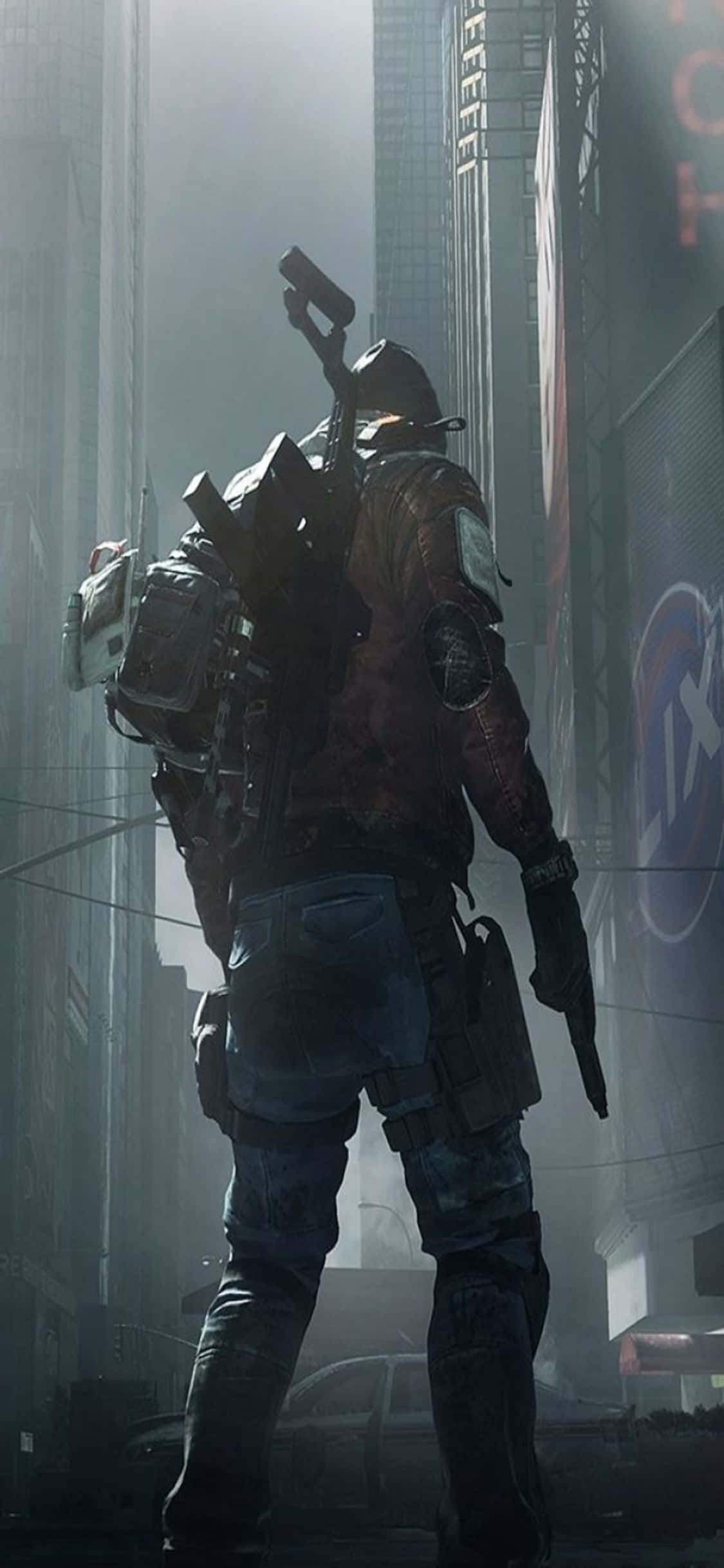 iPhone Xs The Division Фон Чоловек в полном снаряжении Шпалери
