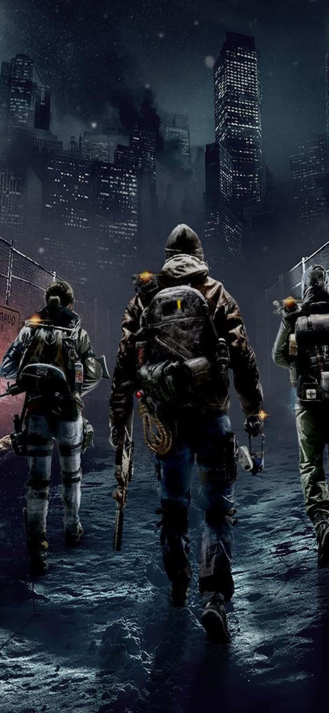 iPhone Xs The Division Фон: Отряд направляется в город Шпалери