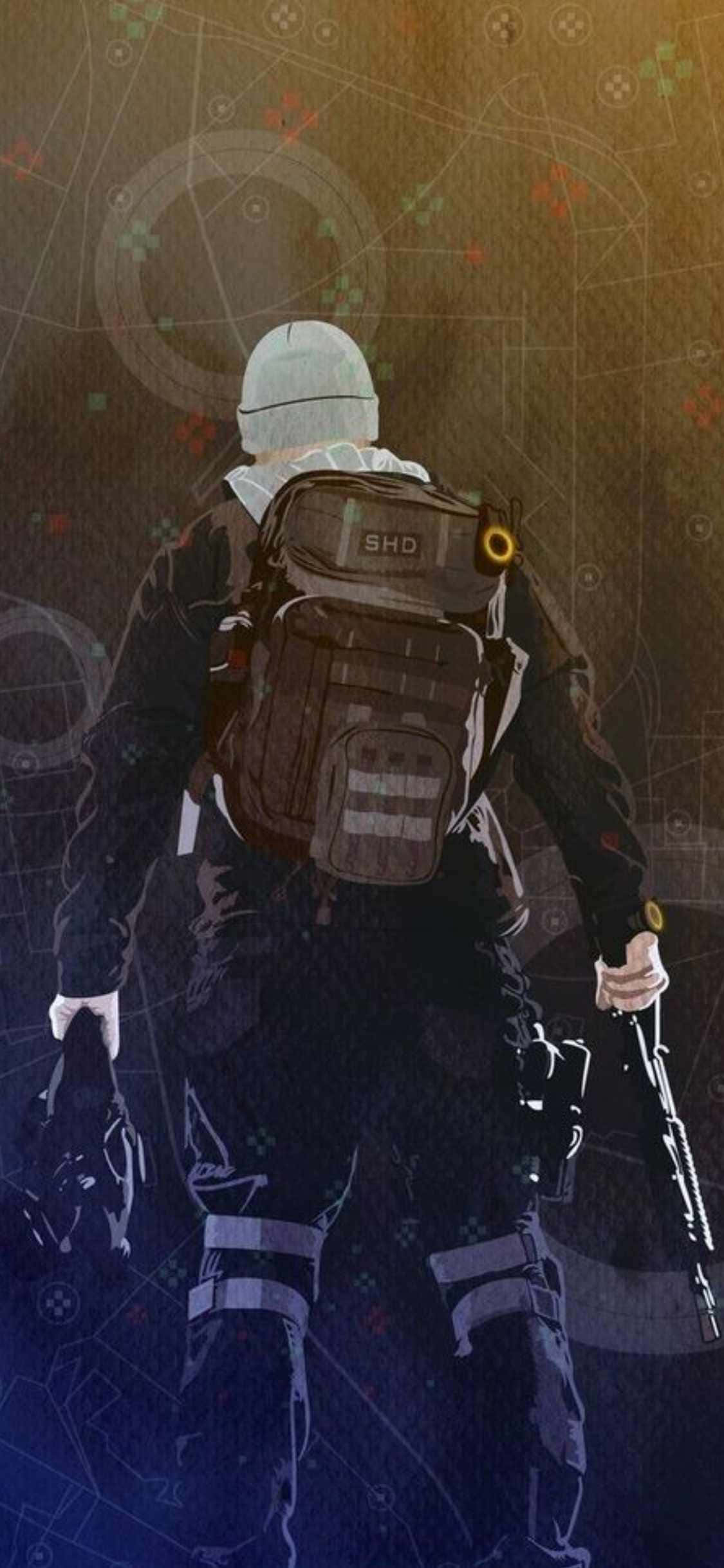 iPhone Xs The Division Фон Чоловек с рюкзаком Шпалери