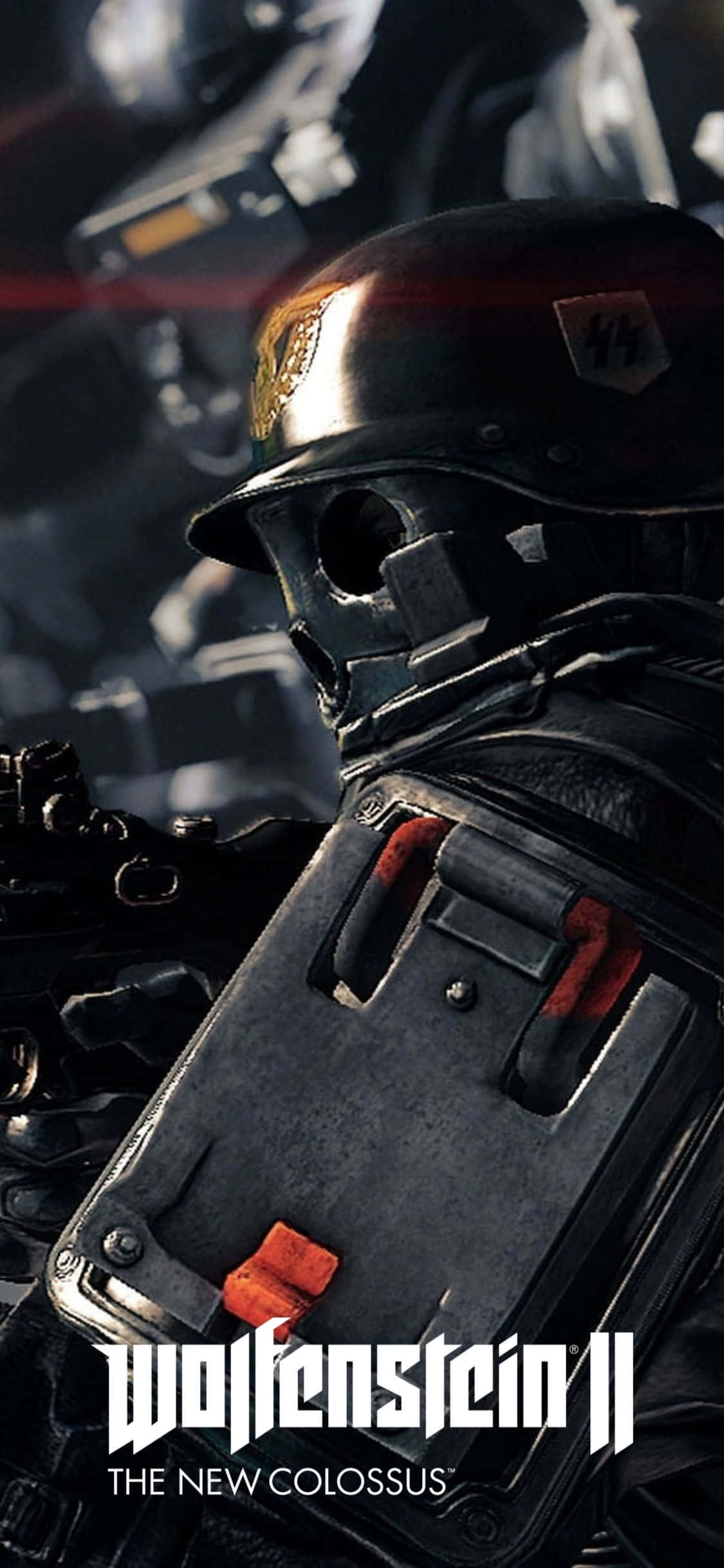 Фон iPhone XS Wolfenstein II: бой с нацистским солдатом Шпалери