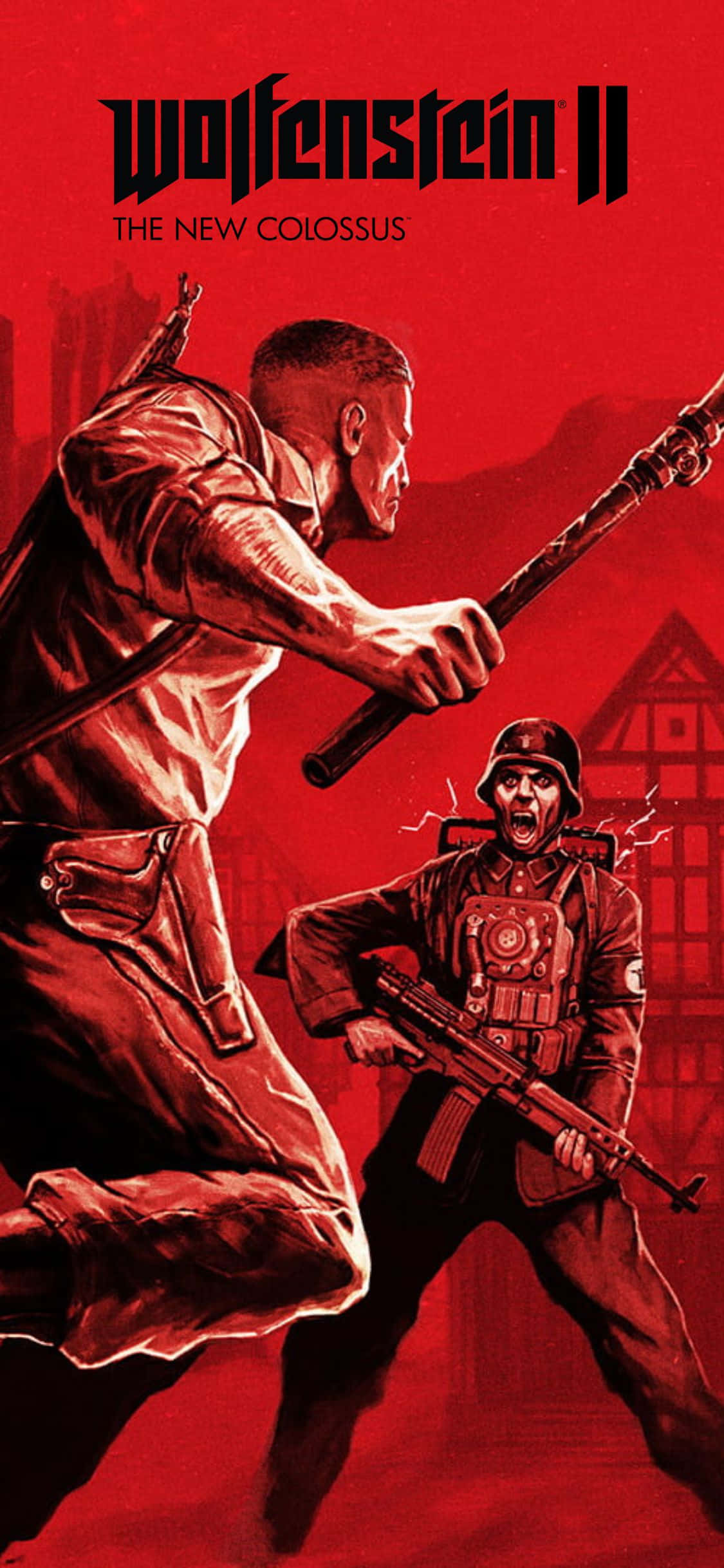 iPhone Xs Wolfenstein Ii кроваво-красный фон Шпалери