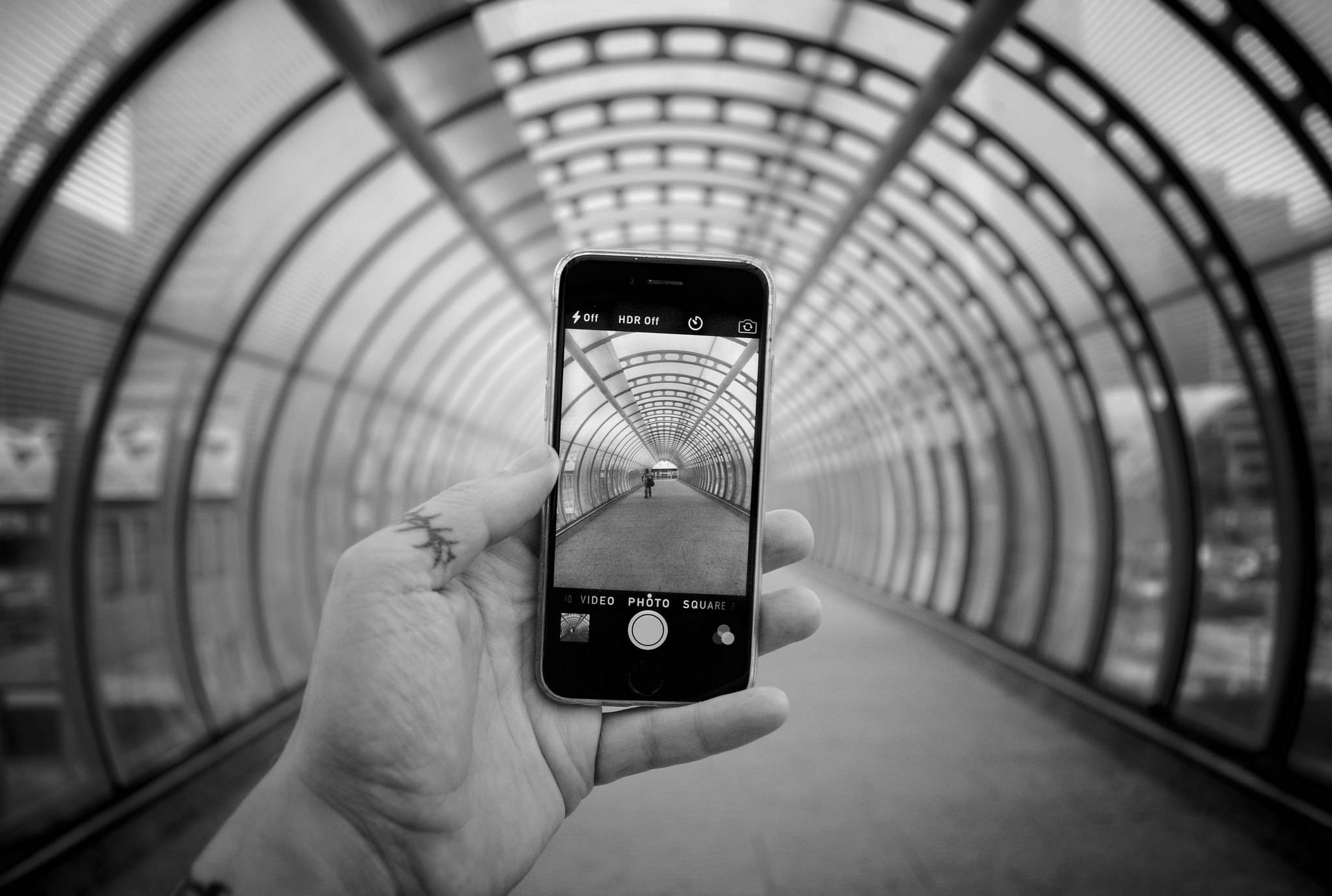 Елегантний сріблястий iPhone на тлі спокійного квіткового фону Шпалери