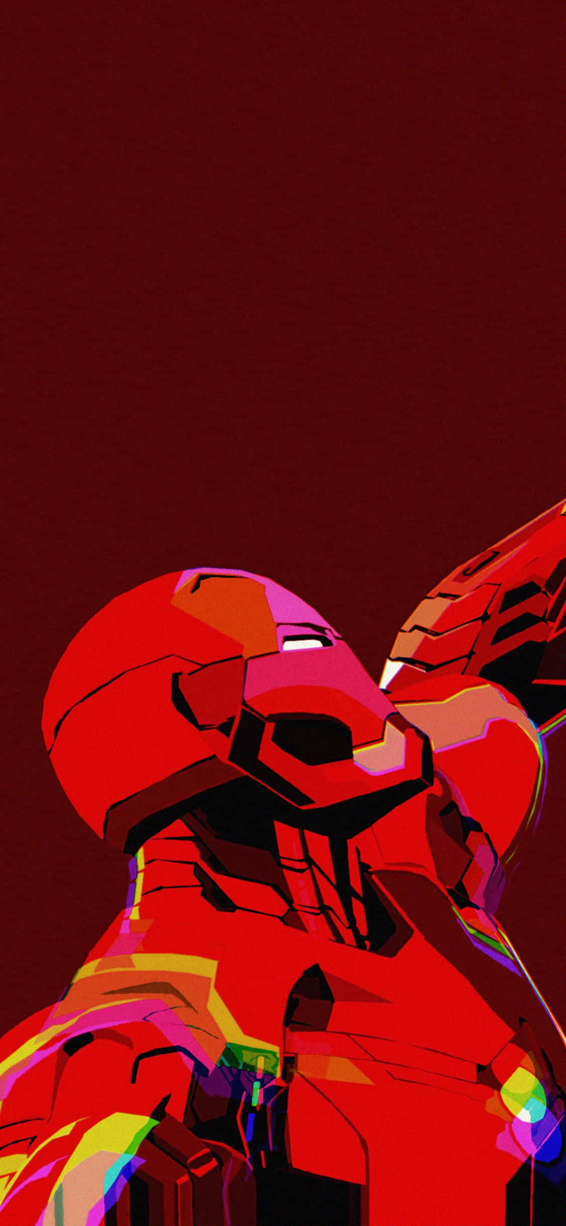 Глитч-редакция Iron Man для iPhone X Шпалери