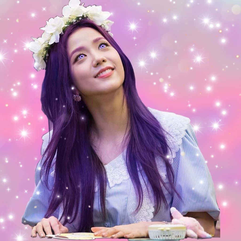 Jisoo Blackpink фіолетові очі та волосся — Blackpink Шпалери