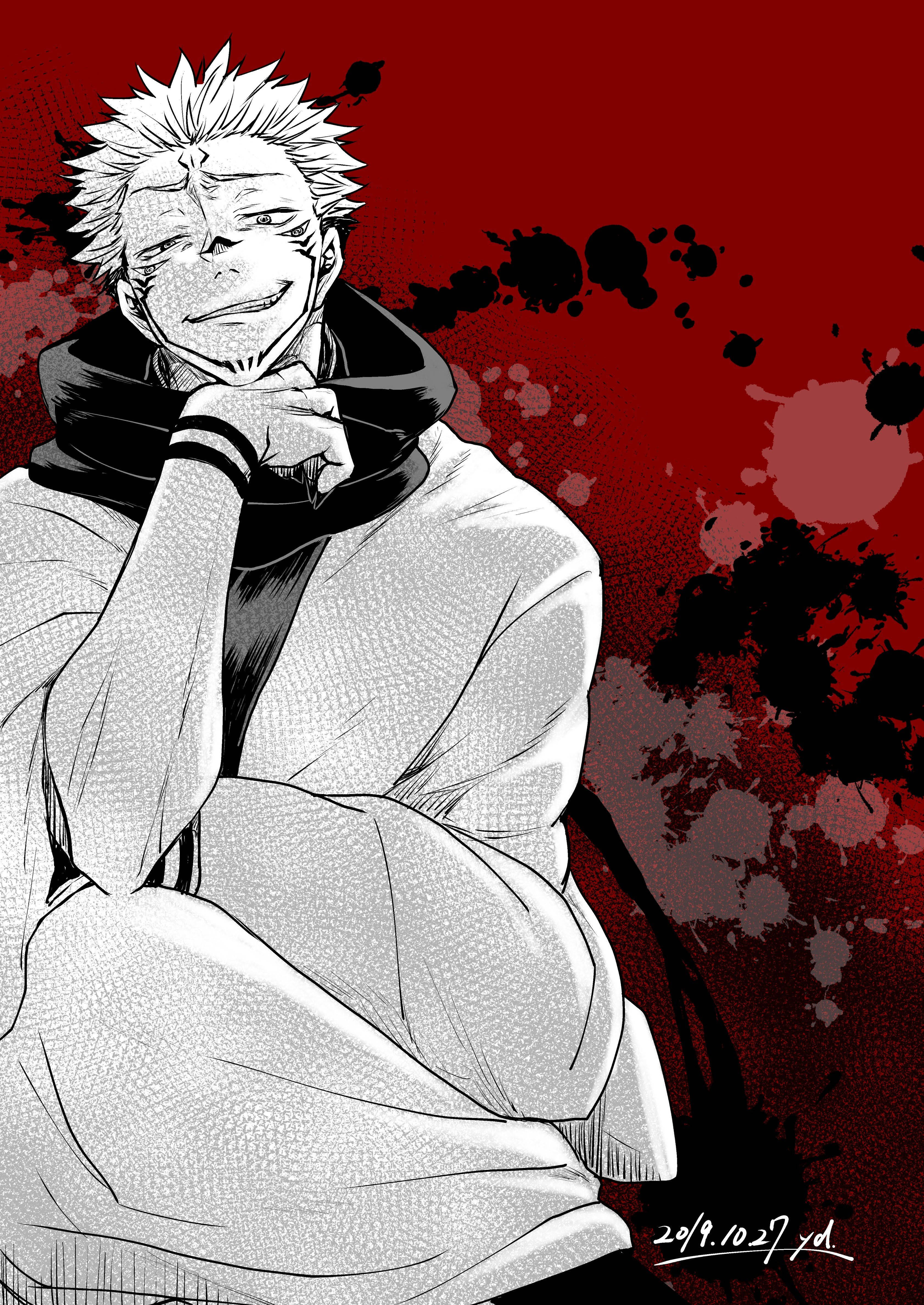 Усміхнений Сукуна з Jujutsu Kaisen Шпалери