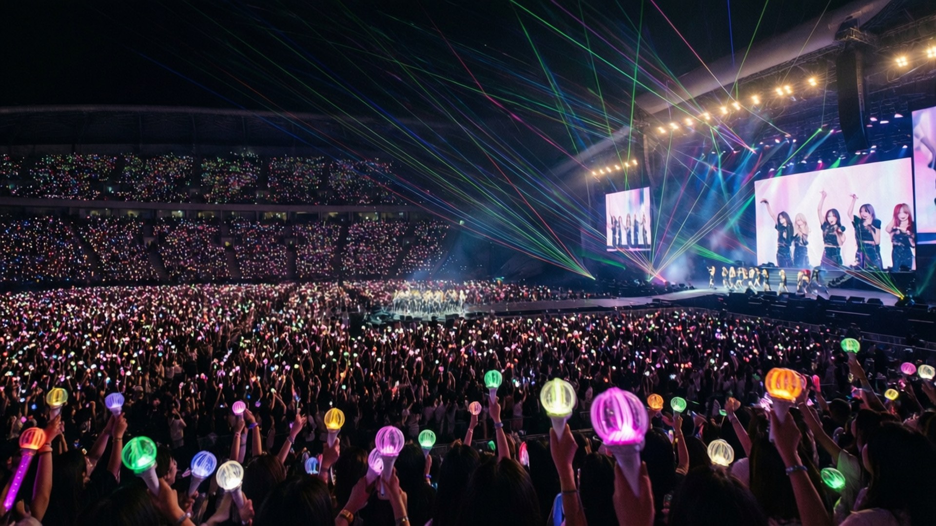 Океан лайтстиків на K-pop концерті Шпалери