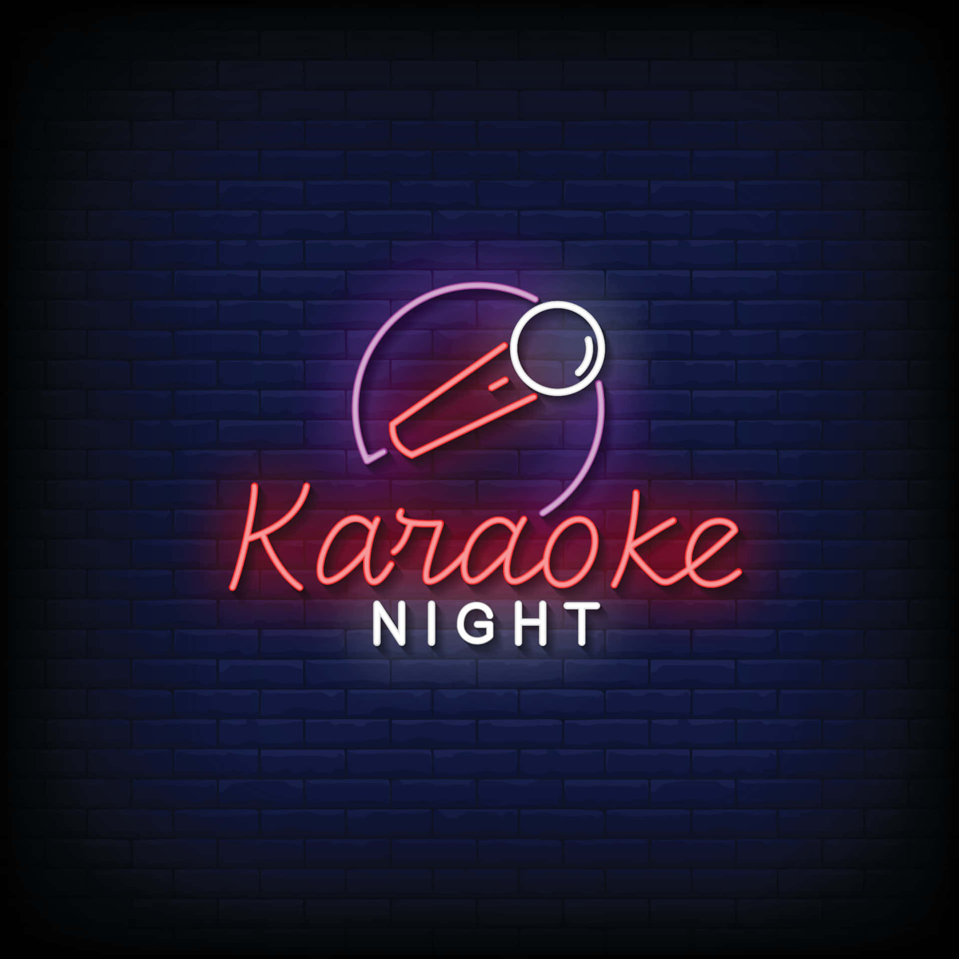 Неоновая вывеска Karaoke Night фон Шпалери