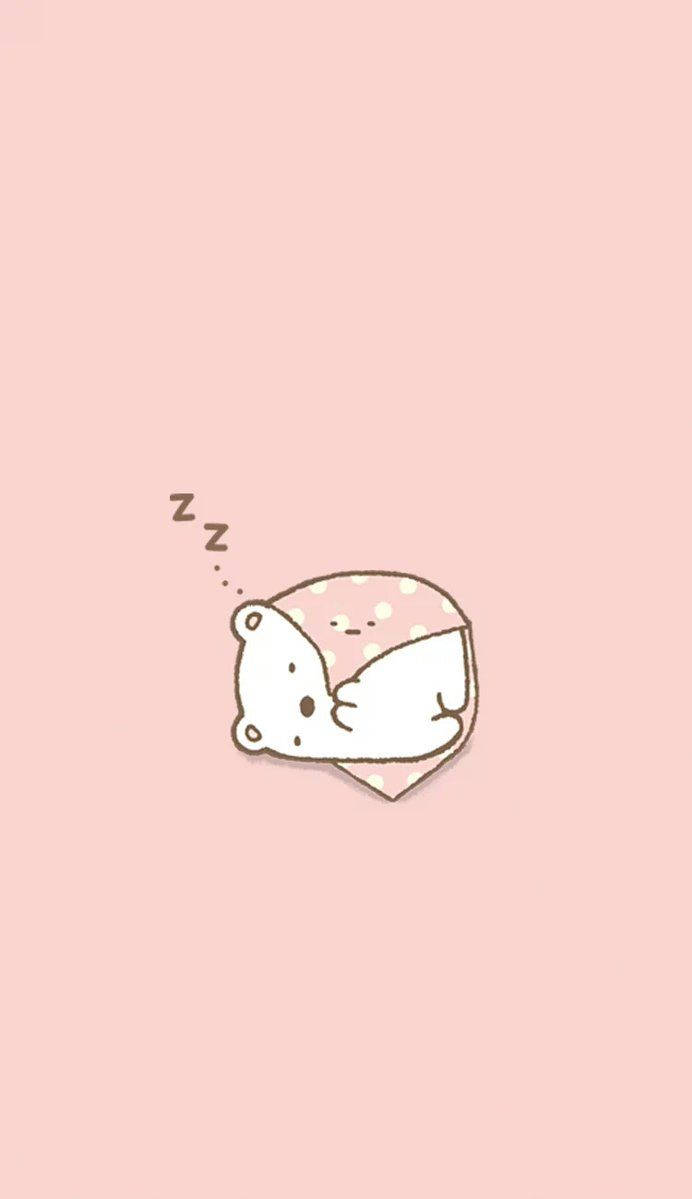 Kawaii HD Білий ведмідь спить Шпалери