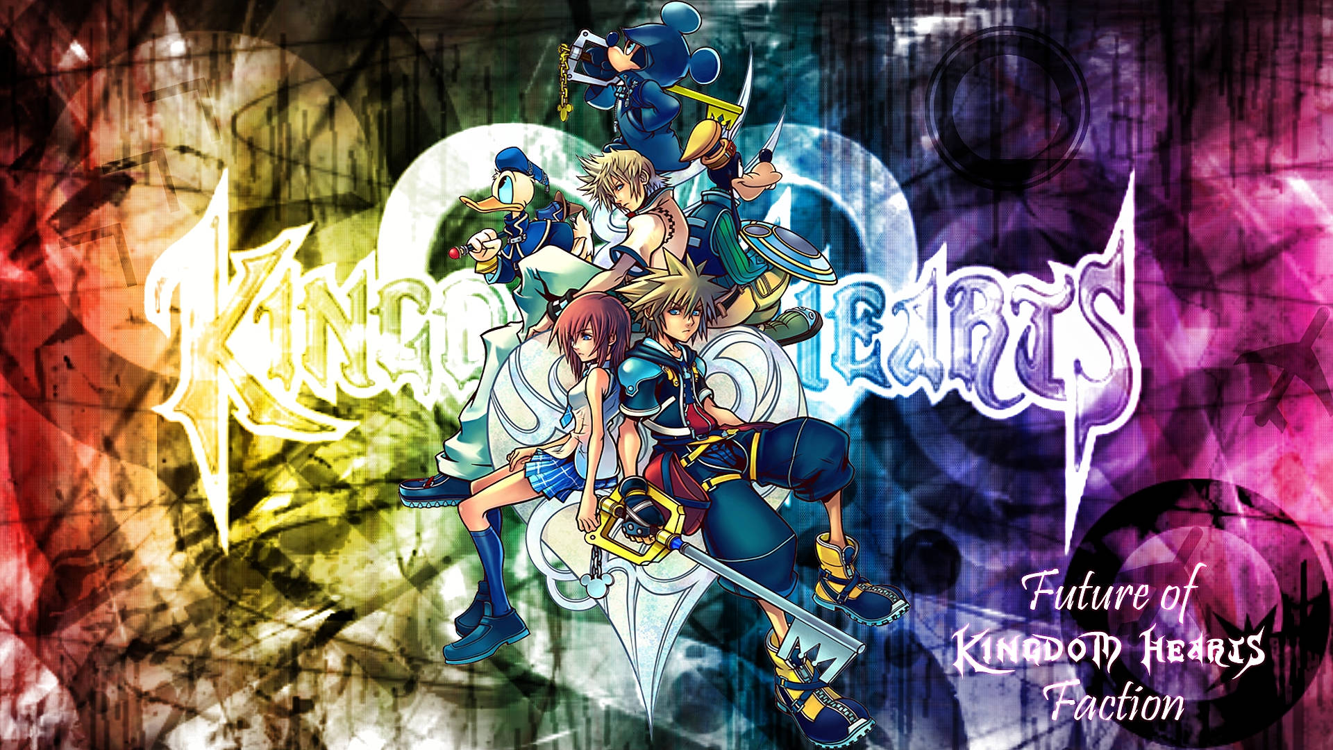 Логотип Kingdom Heart на абстрактному дизайні Шпалери