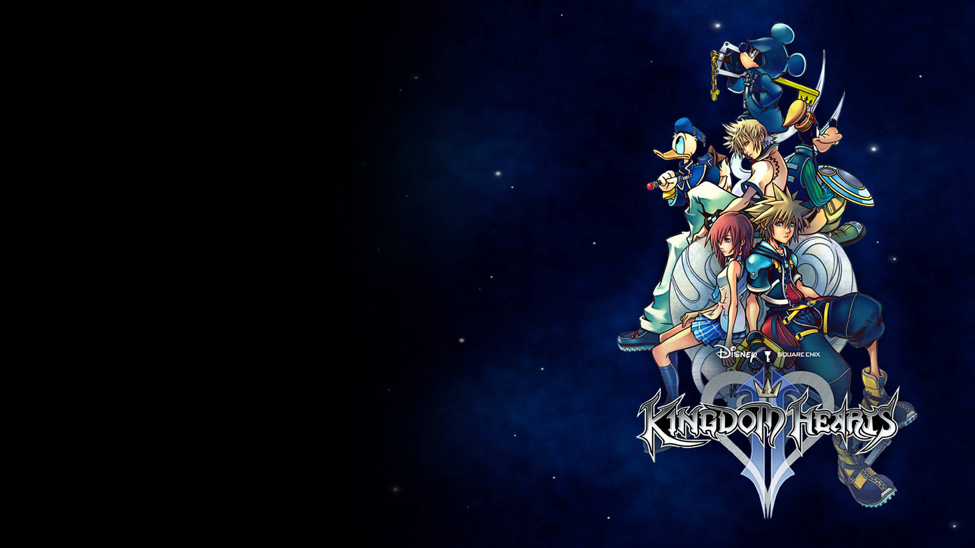 Логотип Kingdom Hearts на темному тлі Шпалери