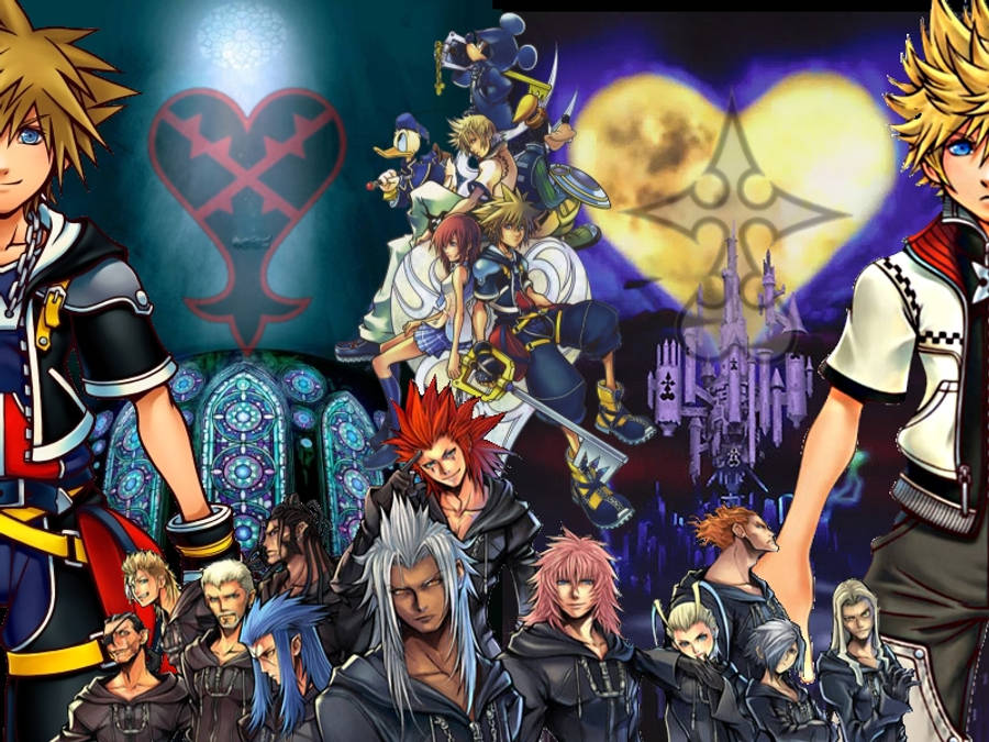 Логотип Kingdom Hearts на темному тлі Шпалери