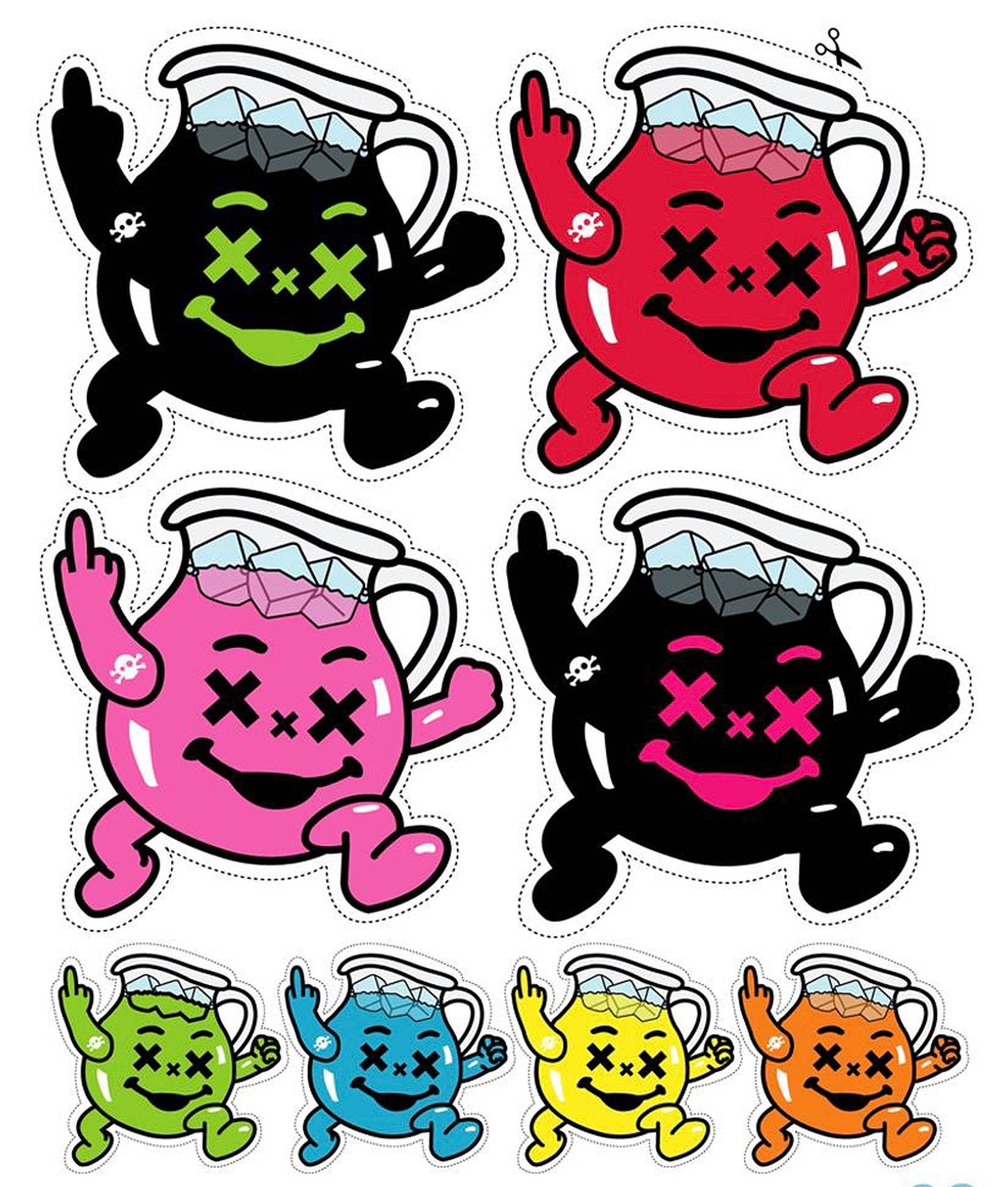 Kool Aid Man в різних кольорах Шпалери