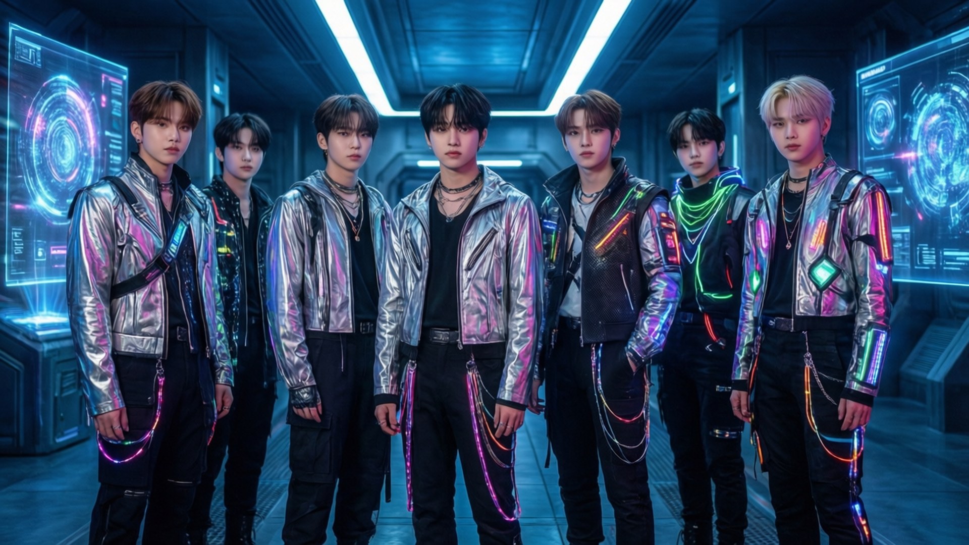 Футуристический Kpop Киберпанк Шпалери