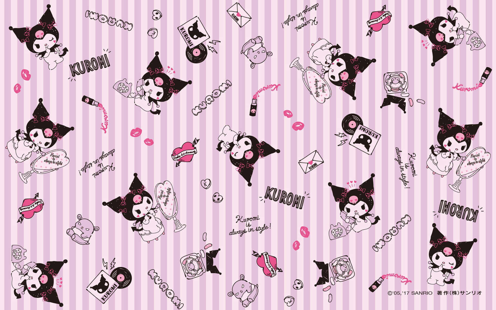 Мила тема робочого столу Kuromi Шпалери