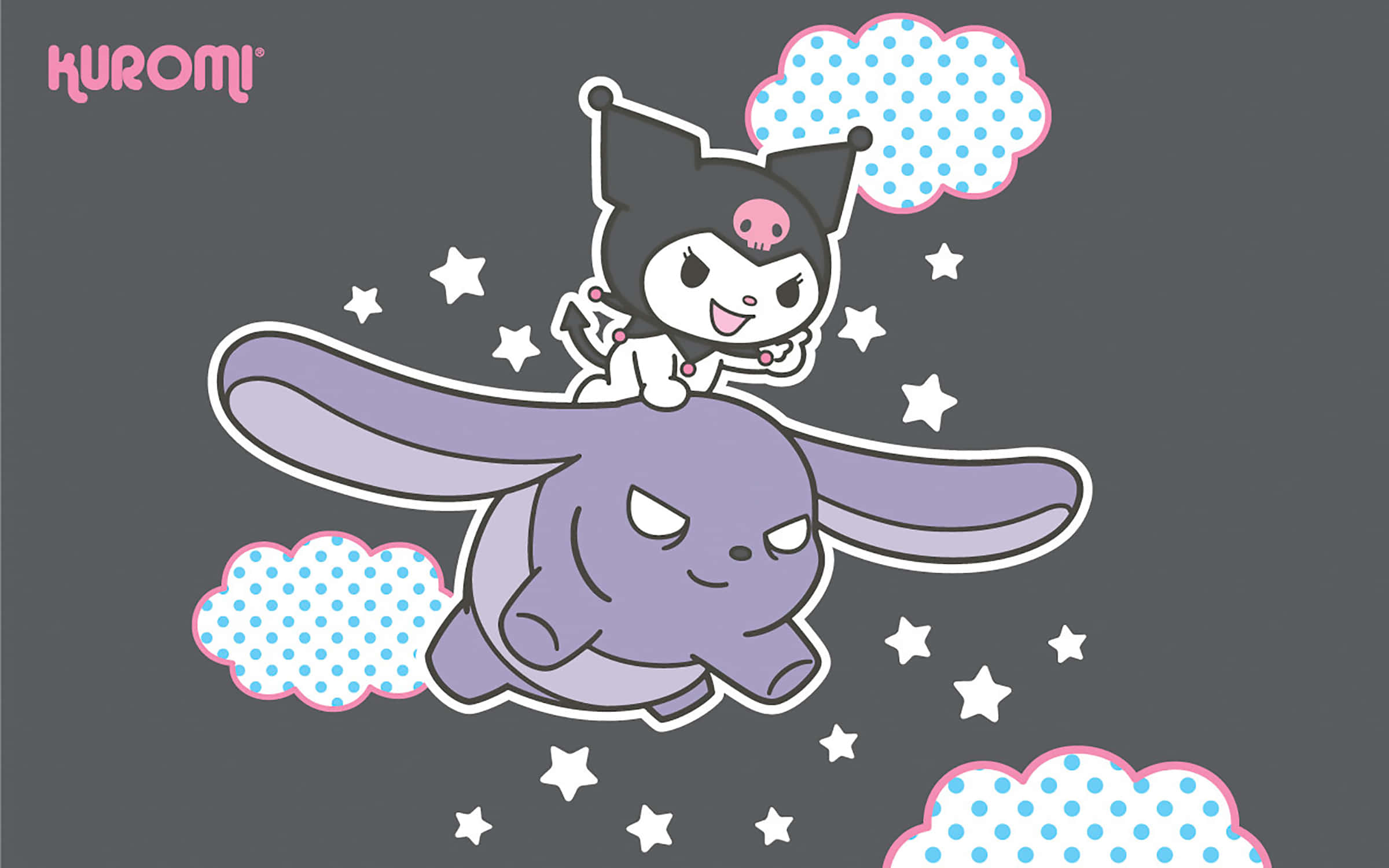 Подпись: Очаровательные обои Kuromi Kawaii для фанатов Шпалери