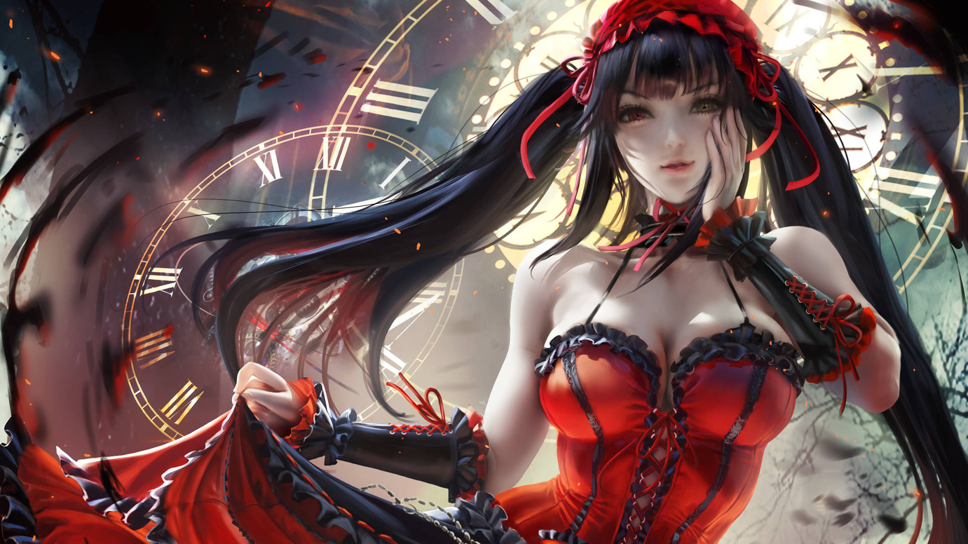 Kurumi Tokisaki Едгі Аніме Аватар Шпалери