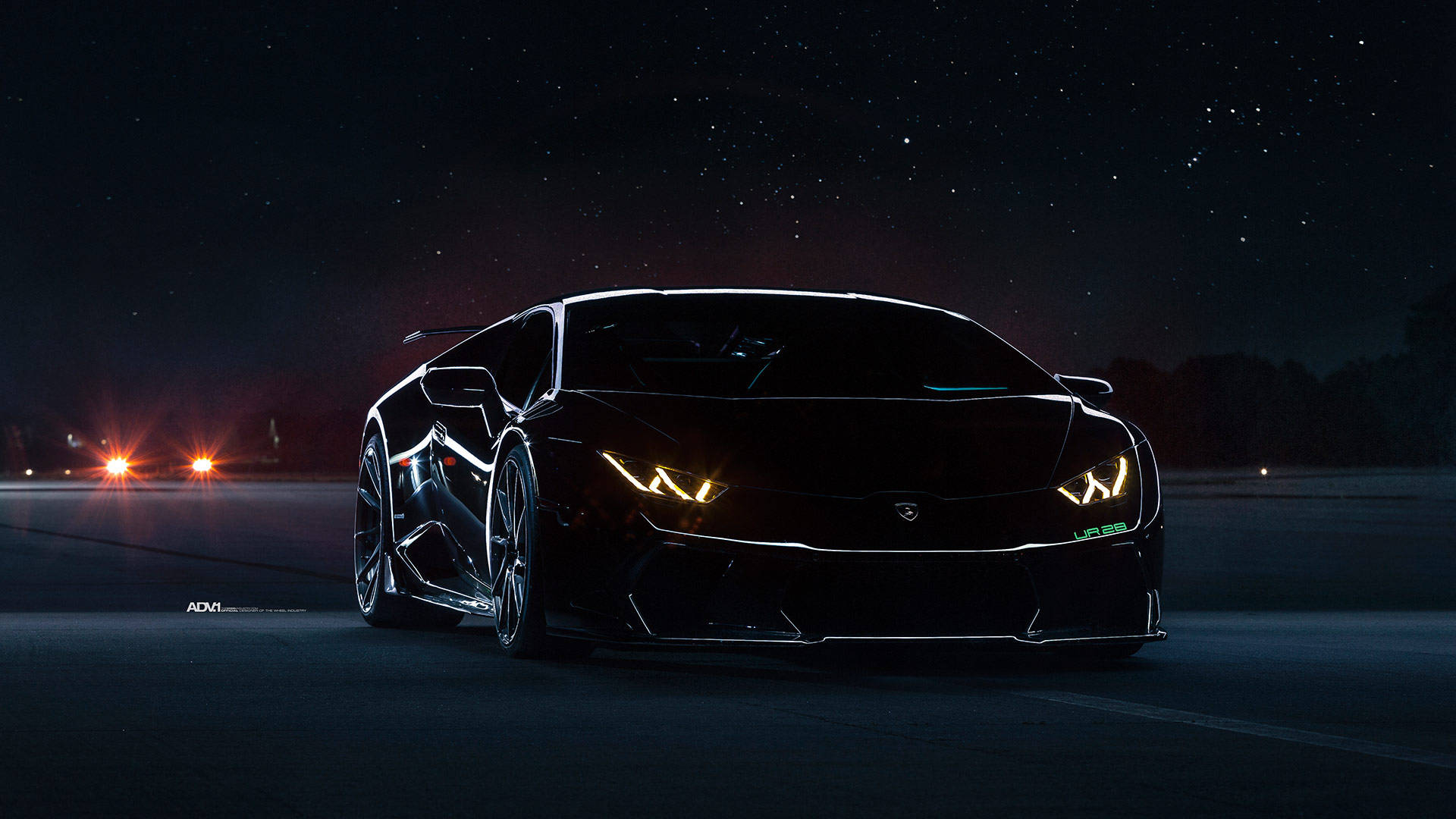 Нічний чорний Lamborghini Шпалери