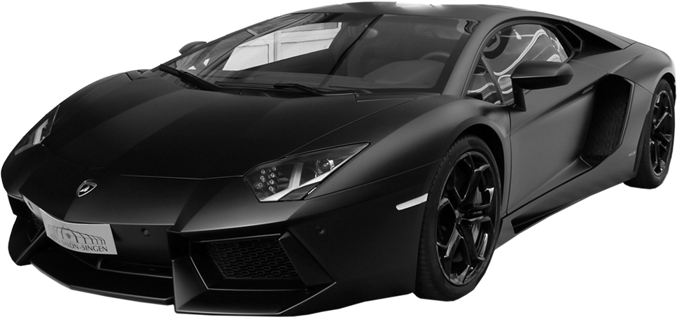 Черний Lamborghini Aventador вид збоку Шпалери