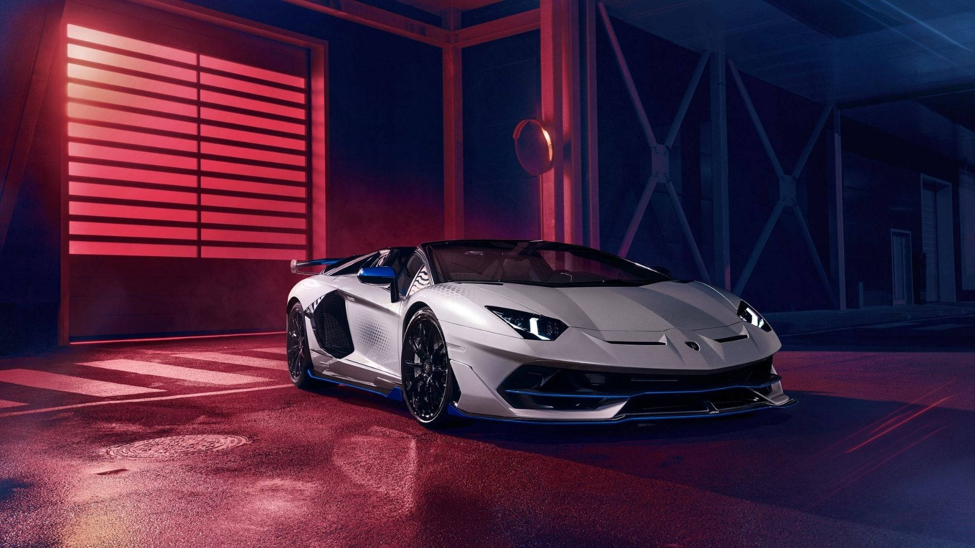 Приголомшливий Lamborghini Aventador SVJ Xago у кольорі опівнічно-синій Шпалери