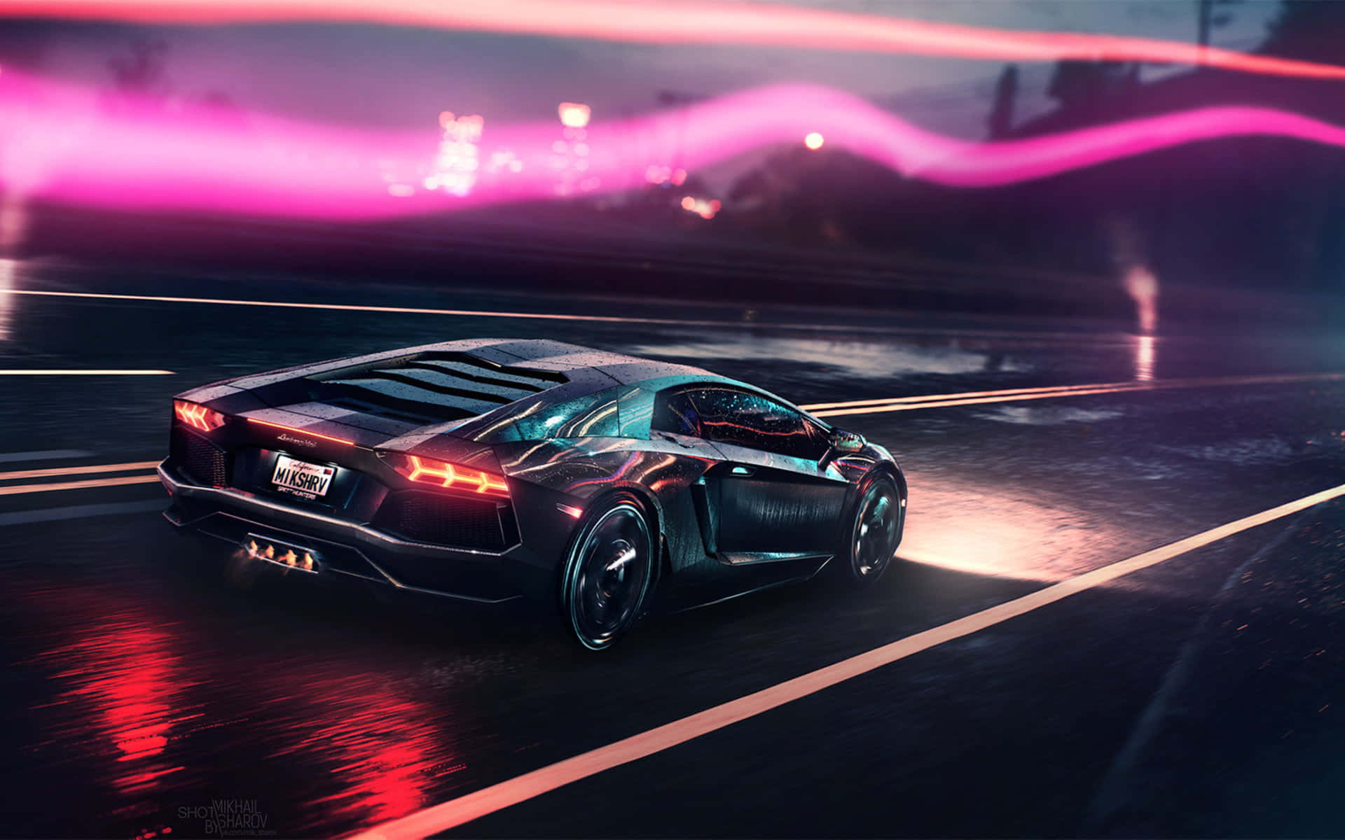 Неоновий Lamborghini Daze Шпалери