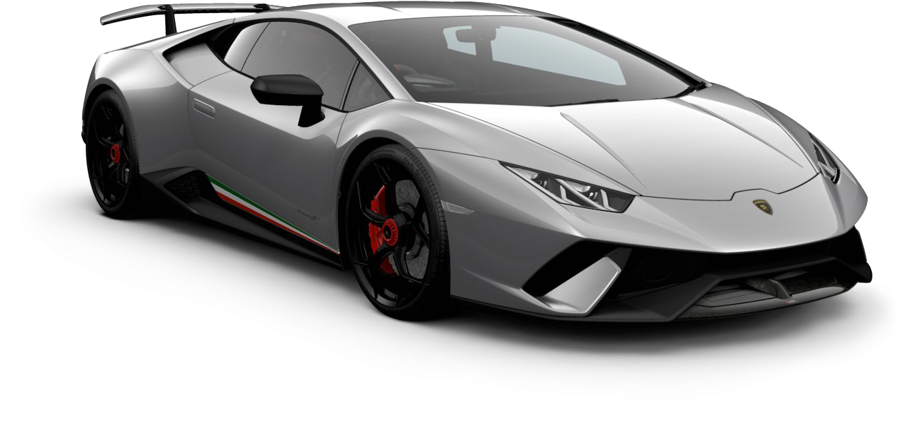 Серебристый Lamborghini Huracan Evo вид сбоку Шпалери