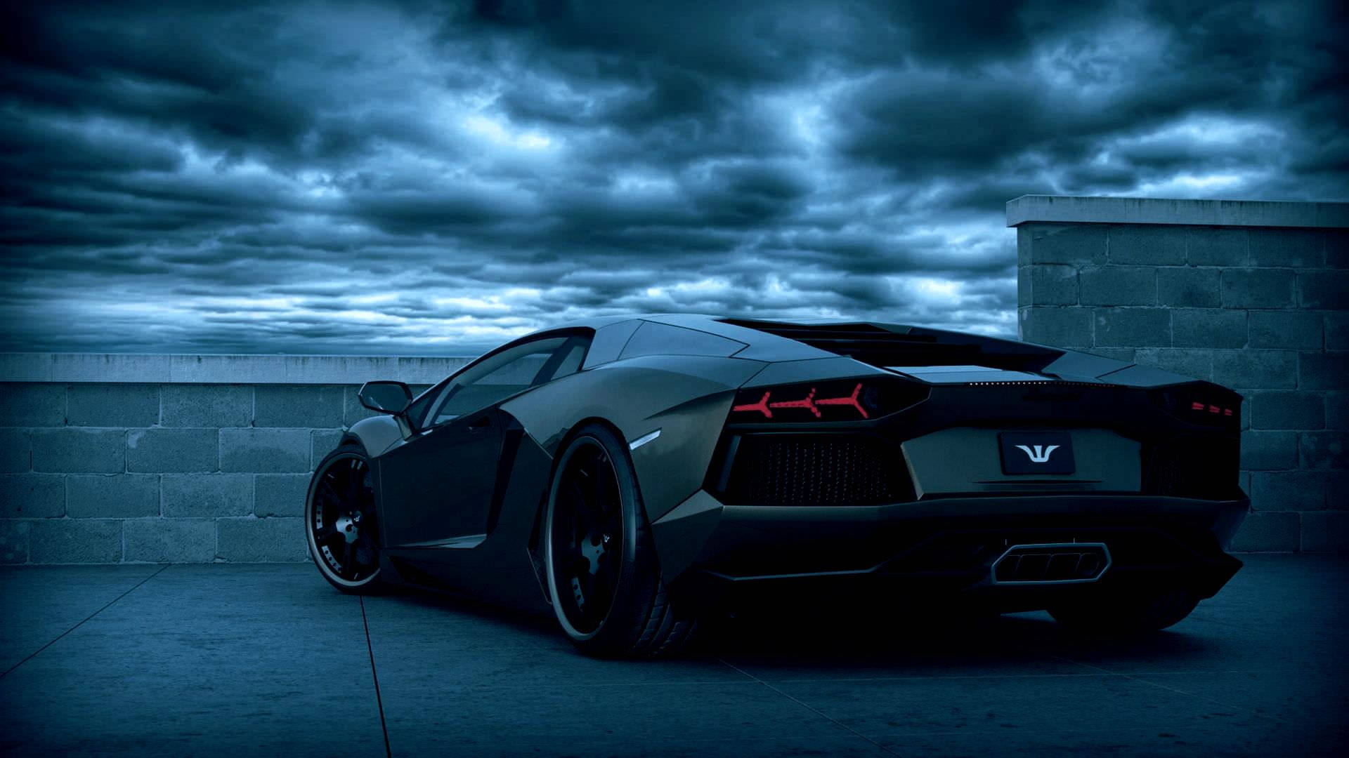 Темно-синій чорний Lamborghini Шпалери
