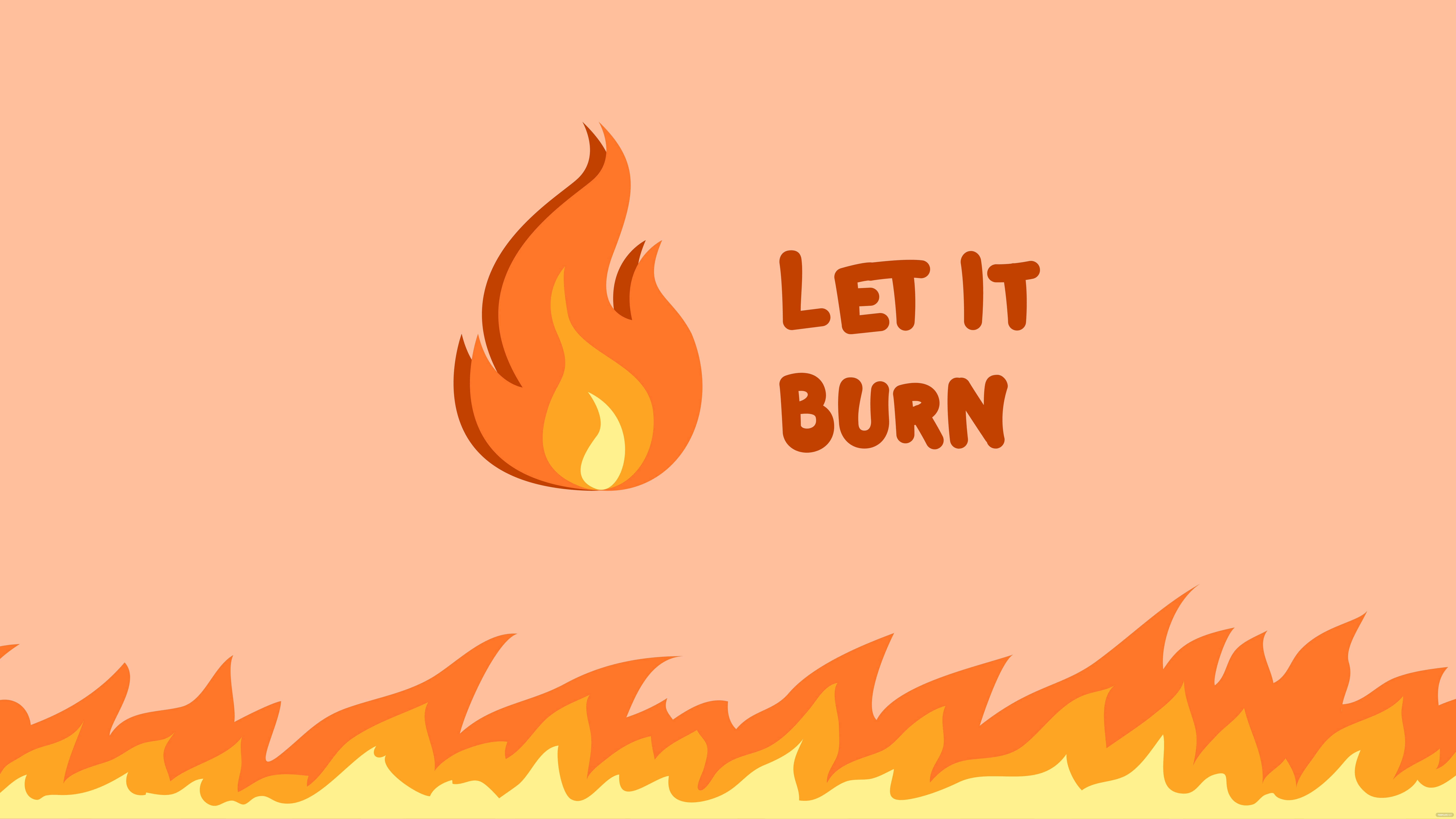 Цифровий арт-фон «Let It Burn» в оранжевых тонах Шпалери
