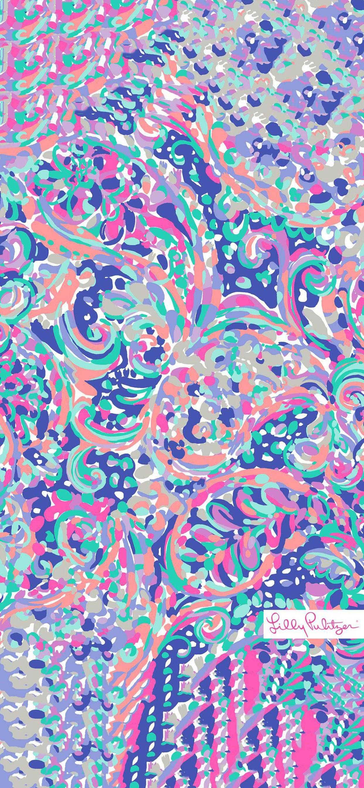 Lilly Pulitzer Purple Abstract Art Шпалери