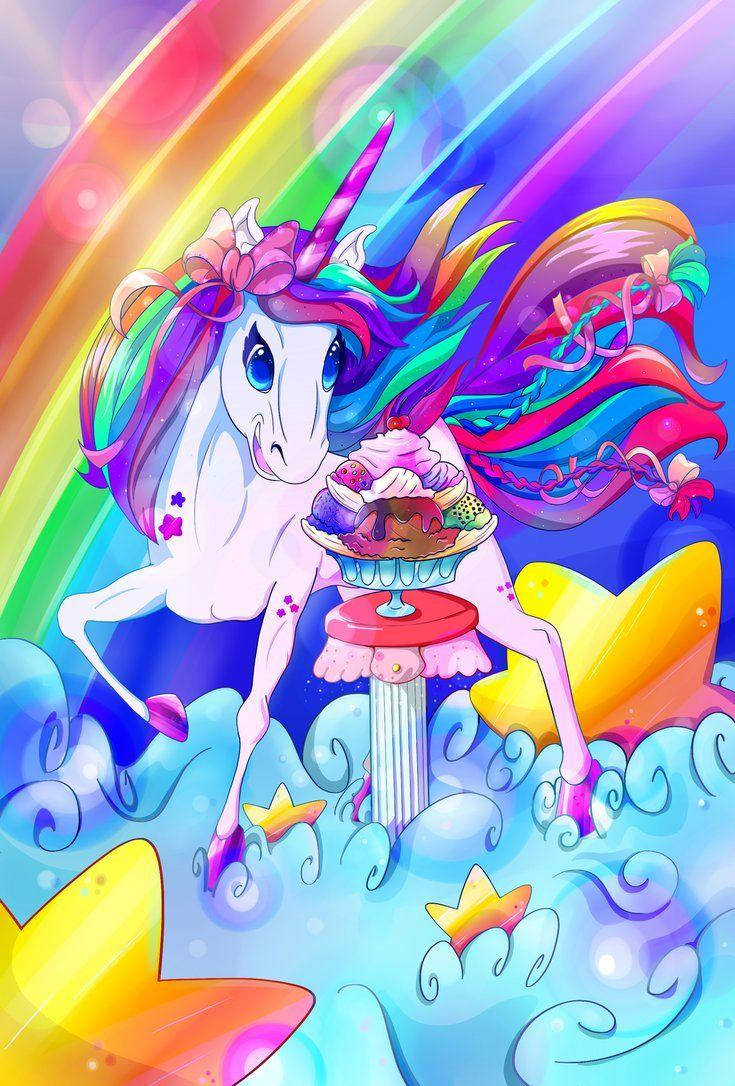 Єдиноріг Lisa Frank з морозивом Шпалери
