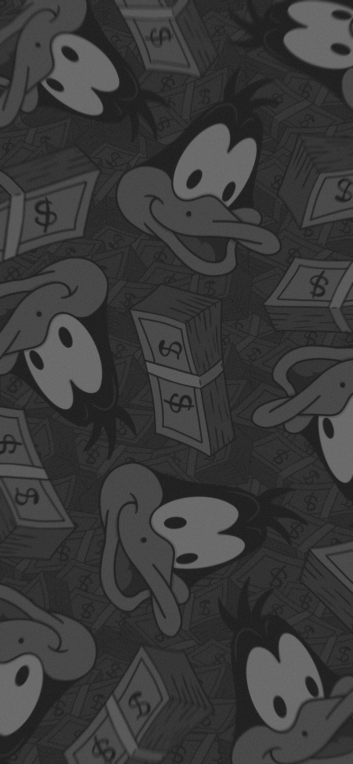 Looney Tunes Узор Даффи Дака Шпалери