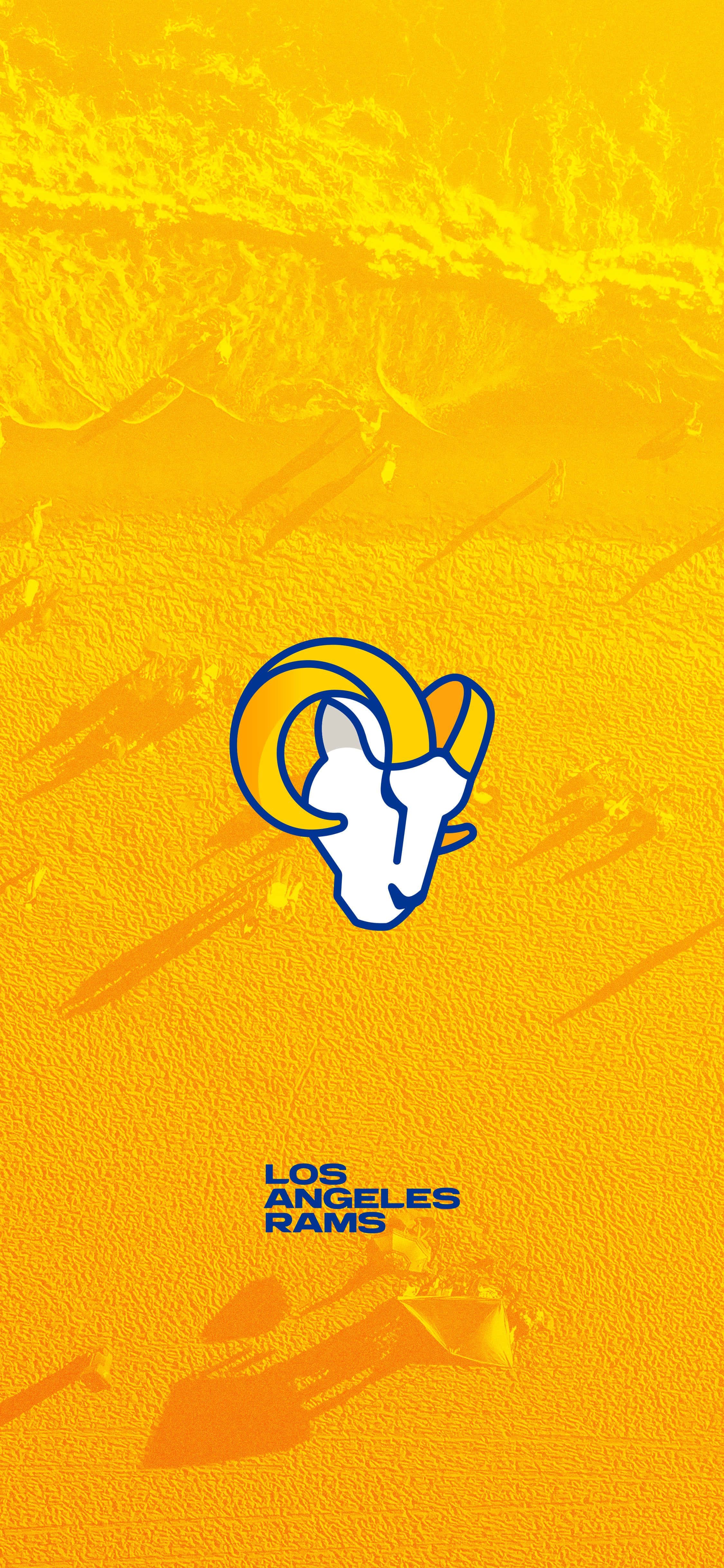 жовто-оранжевый фон с логотипом Los Angeles Rams Шпалери