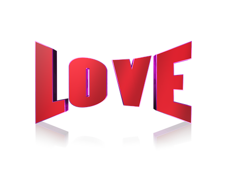 Червоний напис Love3 на чорному фоні Шпалери
