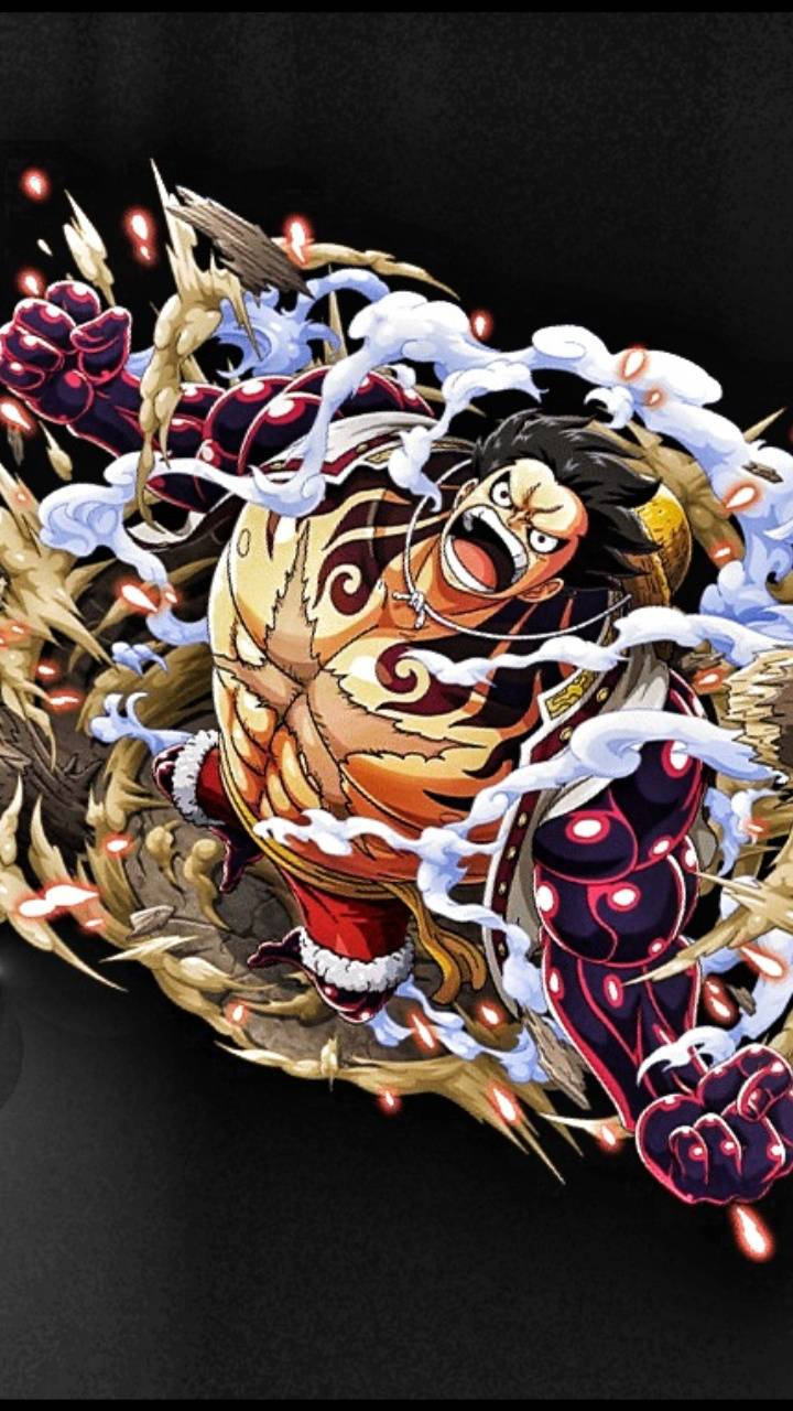 Luffy Gear 4 вибухає в атаке Шпалери