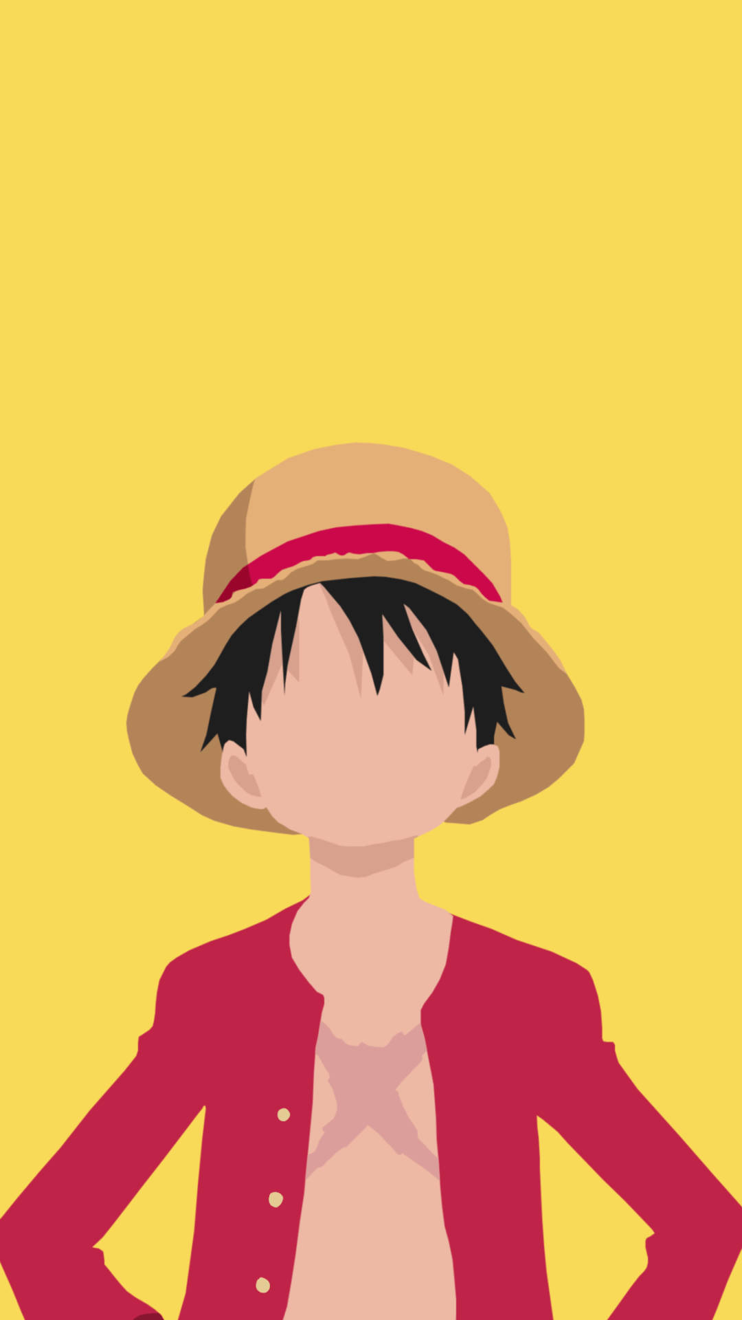 Мінімалістичний Luffy One Piece для iPhone Шпалери