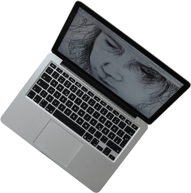 MacBook Pro з ескізом на екрані Шпалери